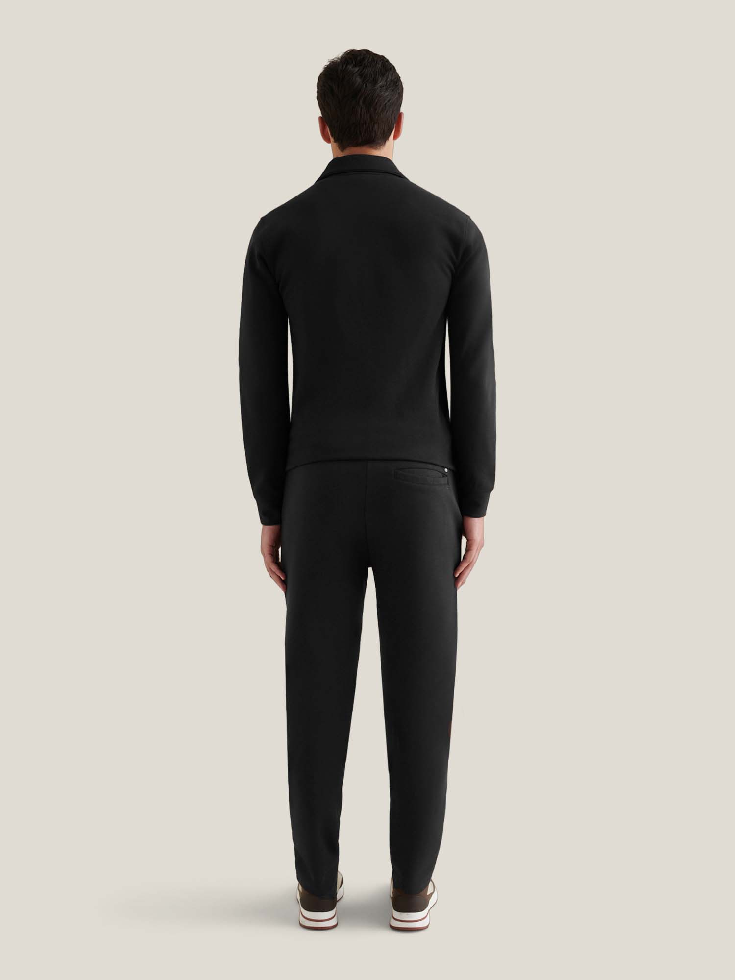 Black Interlock Zip Funnel Sweatshirt for Casual Wear