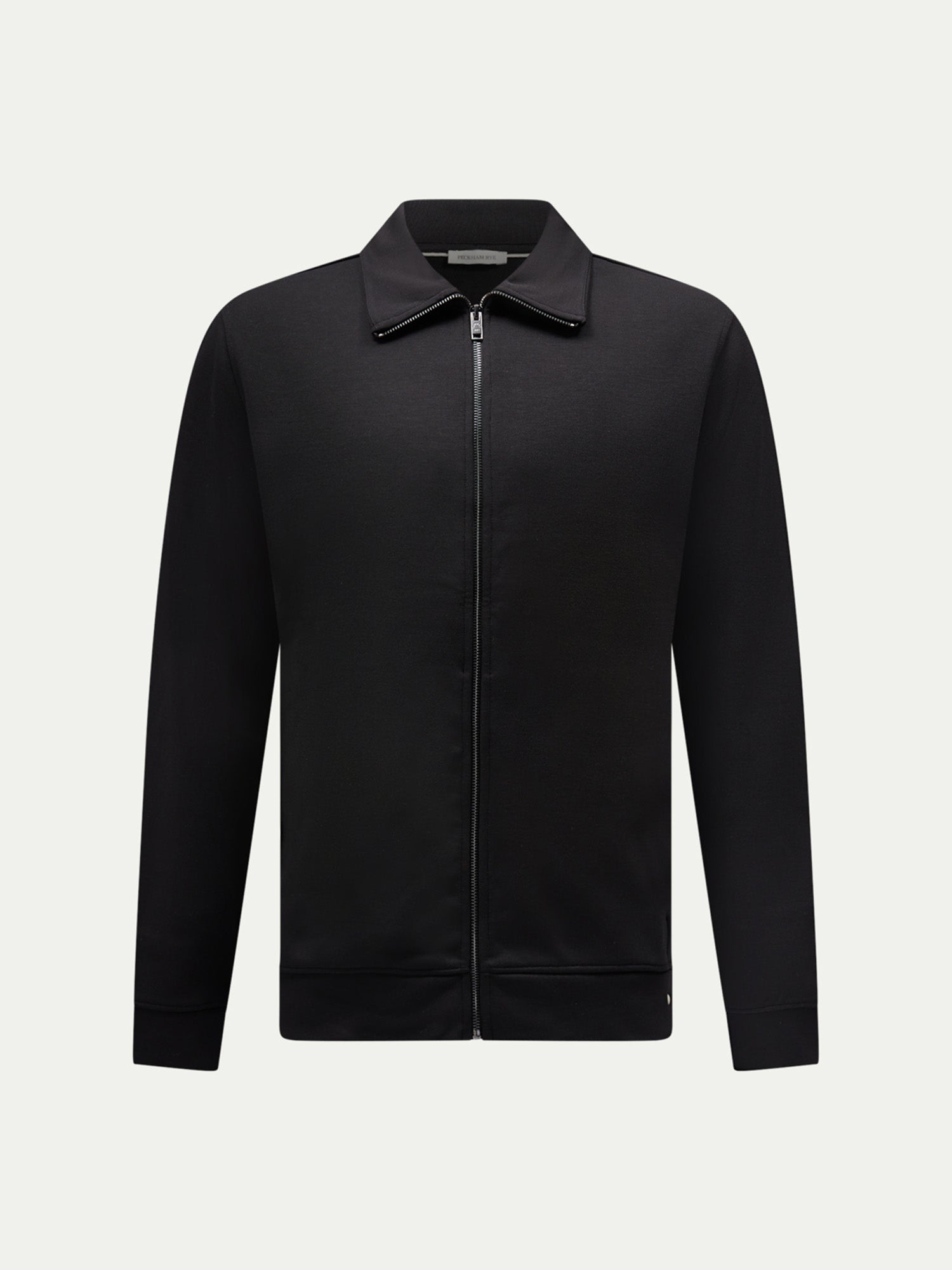 Black Interlock Zip Funnel Sweatshirt for Casual Wear