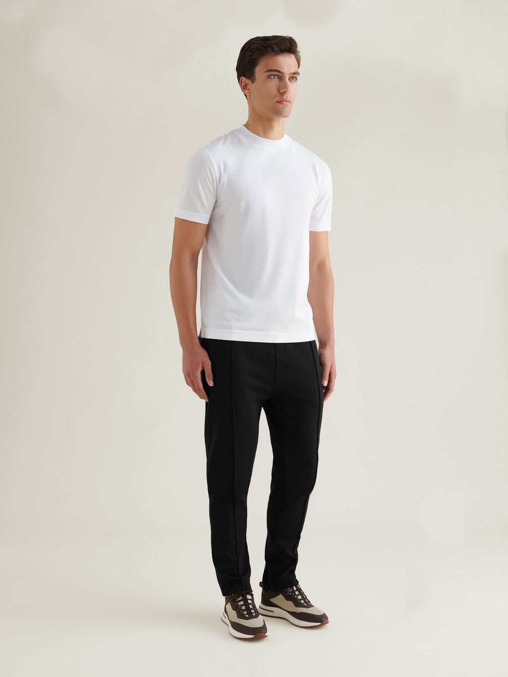 Black Jersey Interlock Jogger Pants for Casual Wear and Comfort