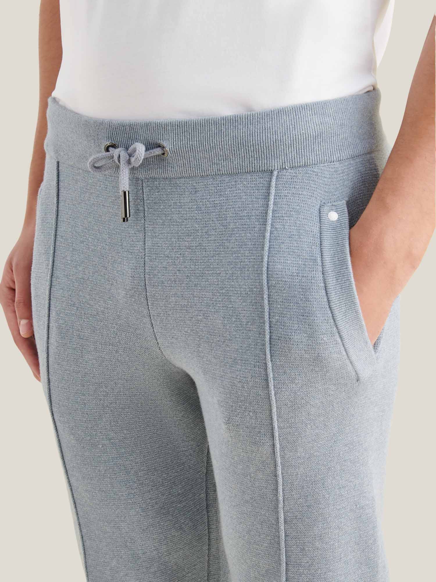 Blue Blizzard Knit Jogger Pants for Comfortable Casual Wear