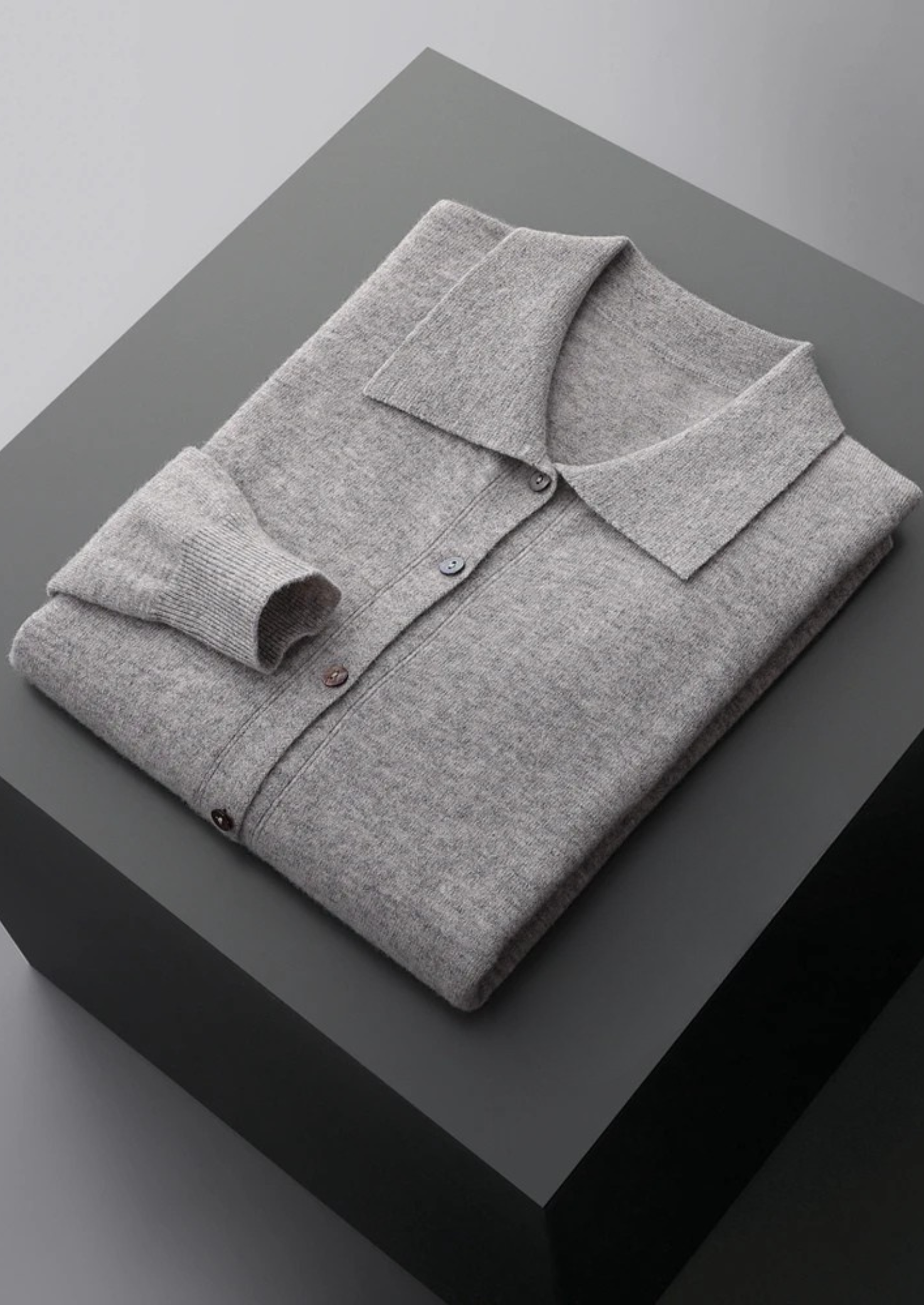 Cashmere Polo Cardigan for Women - Soft 100% Cashmere Knit Sweater