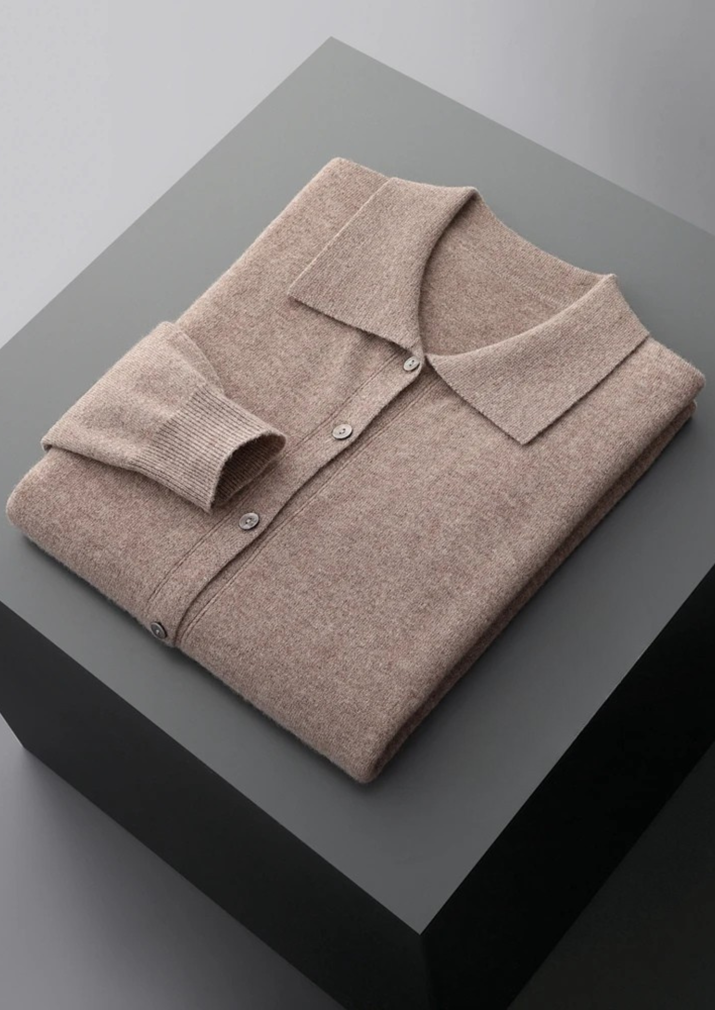 Cashmere Polo Cardigan for Women - Soft 100% Cashmere Knit Sweater