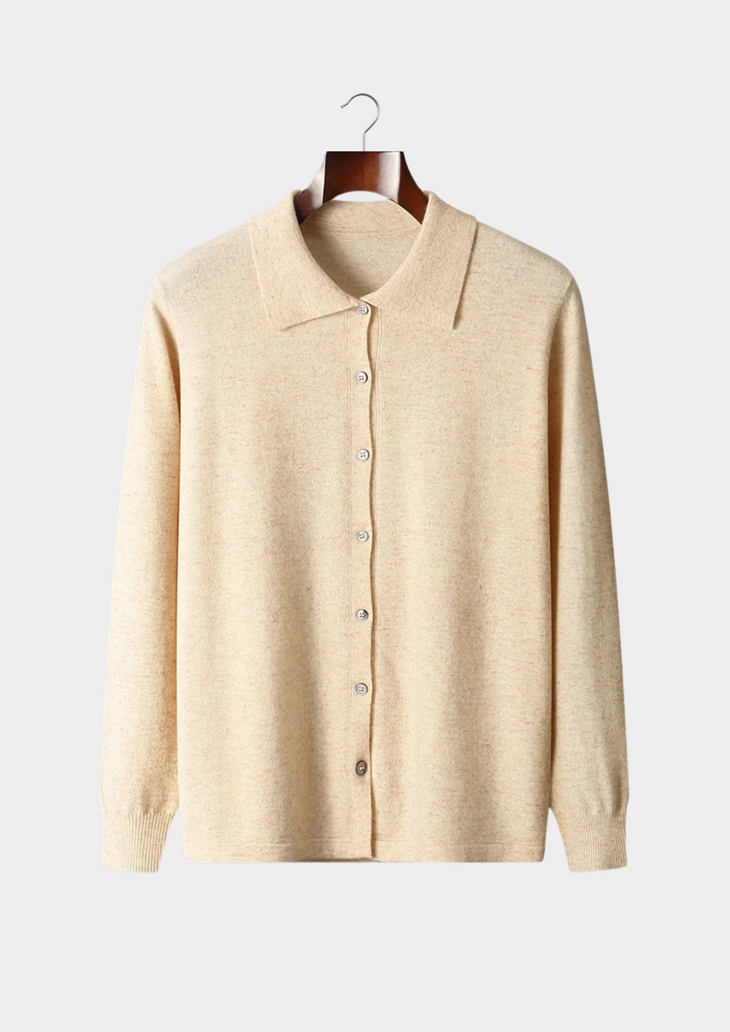 Cashmere Polo Cardigan for Women - Soft 100% Cashmere Knit Sweater