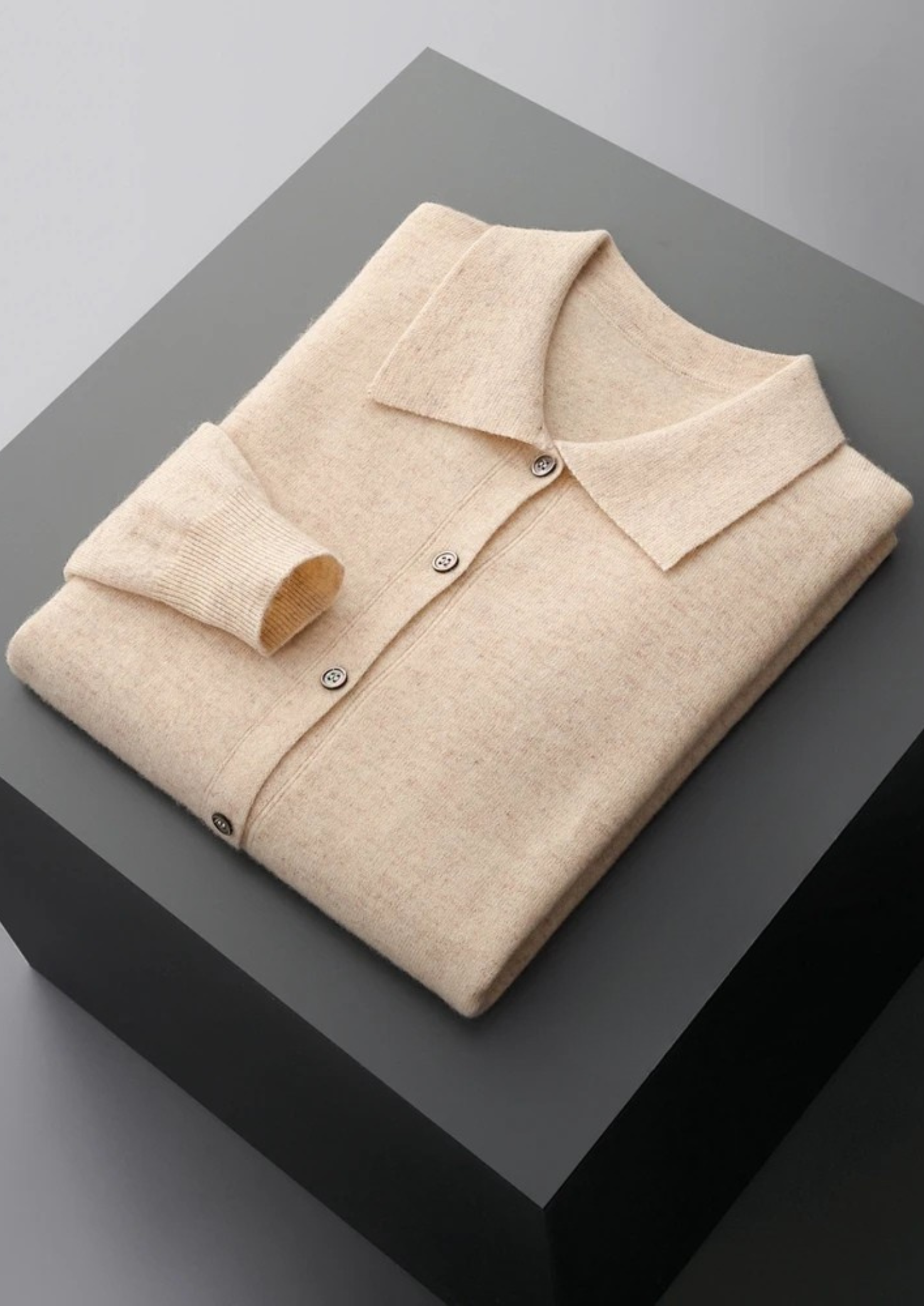 Cashmere Polo Cardigan for Women - Soft 100% Cashmere Knit Sweater