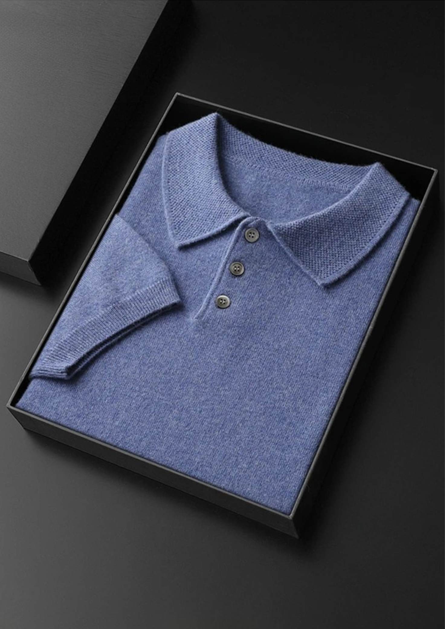 Cashmere Polo Shirt for Men - Classic Fit - 100% Soft Cashmere - Casual Wear