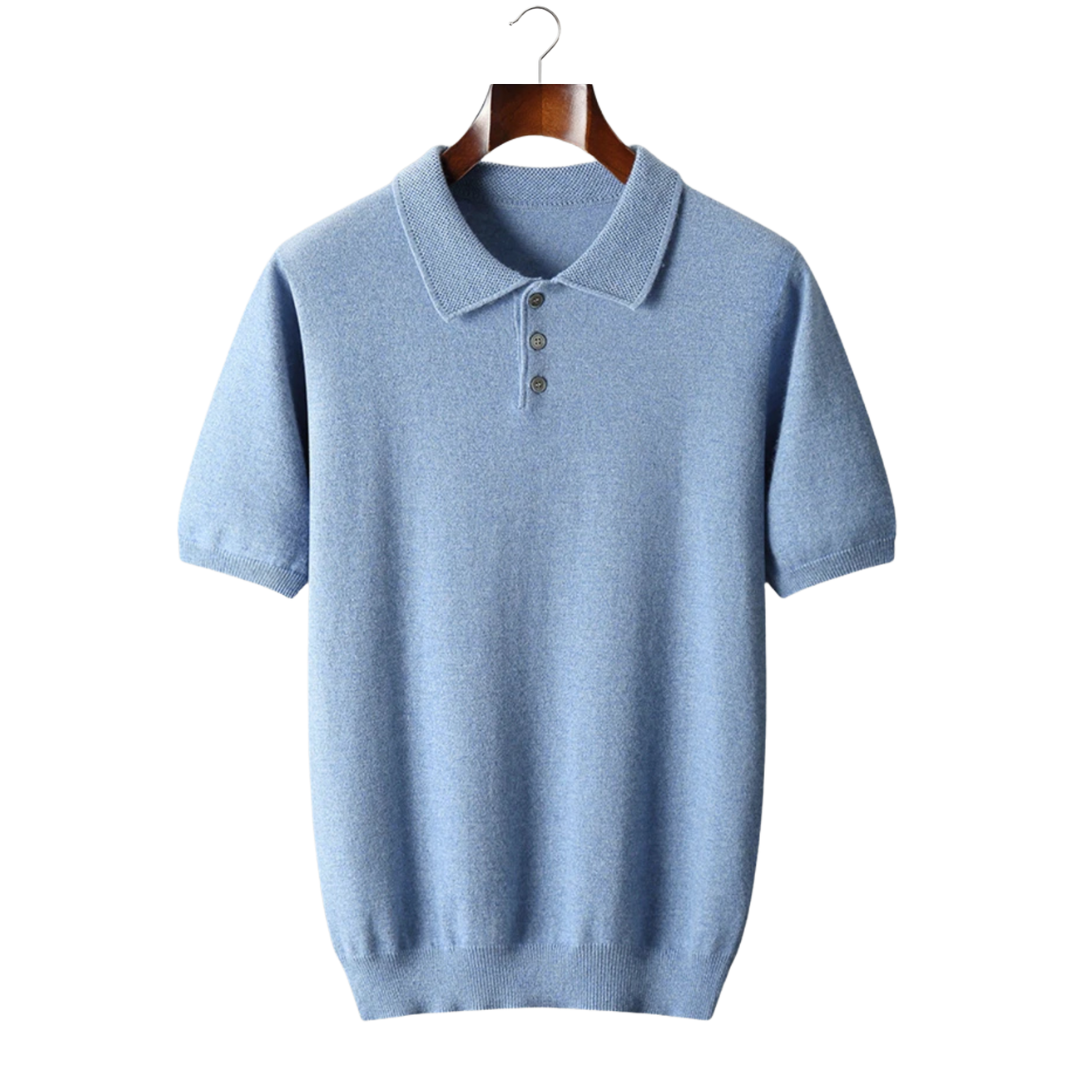 Cashmere Polo Shirt for Men - Classic Fit - 100% Soft Cashmere - Casual Wear