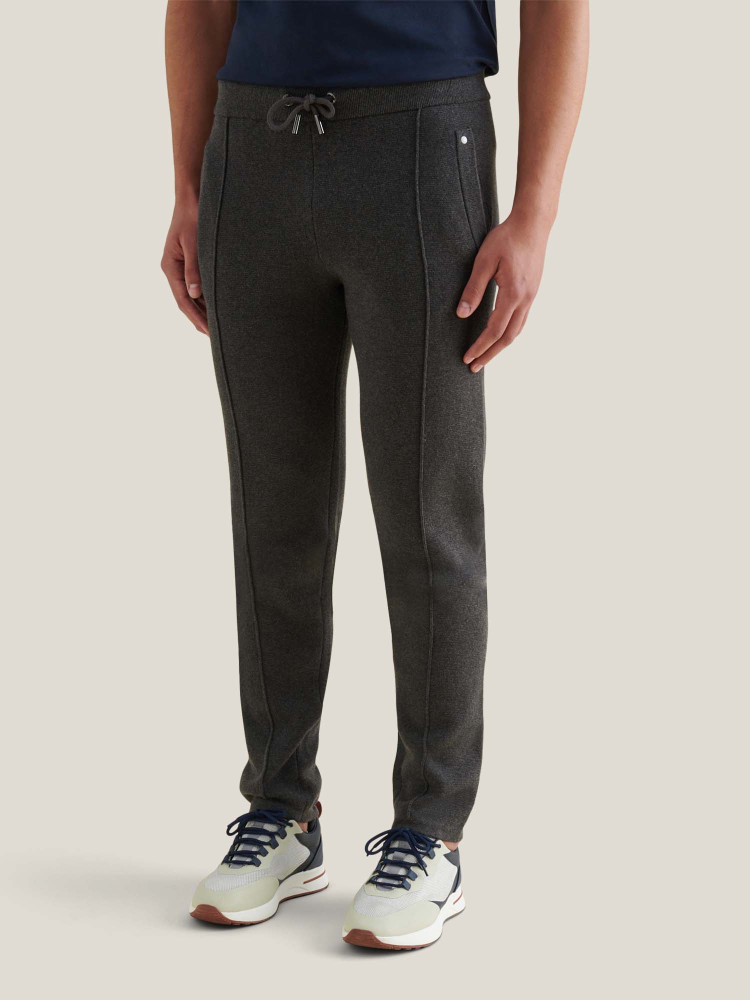 Charcoal Grey Knit Jogger Pants for Men - Comfortable Casual Wear