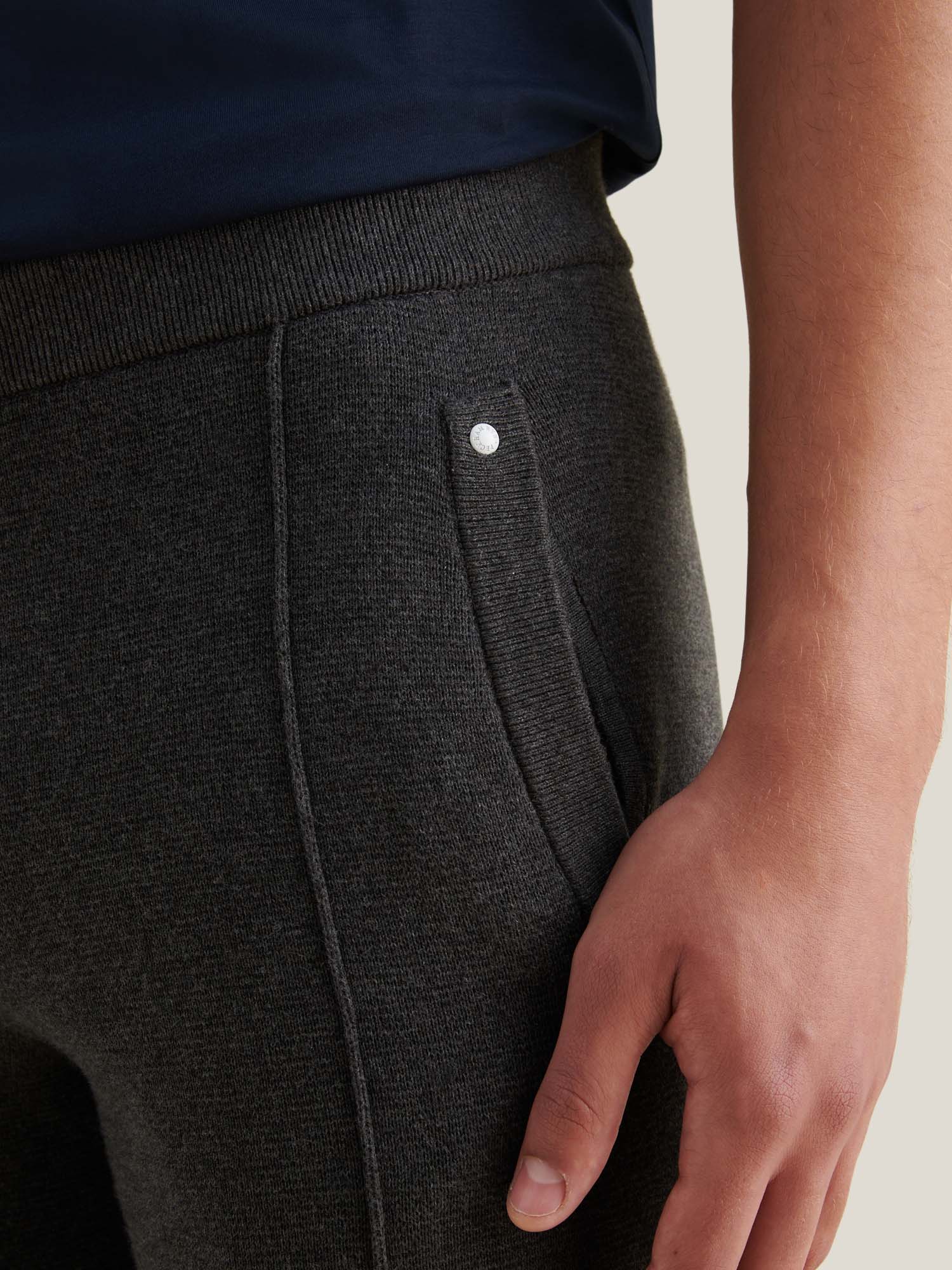 Charcoal Grey Knit Jogger Pants for Men - Comfortable Casual Wear