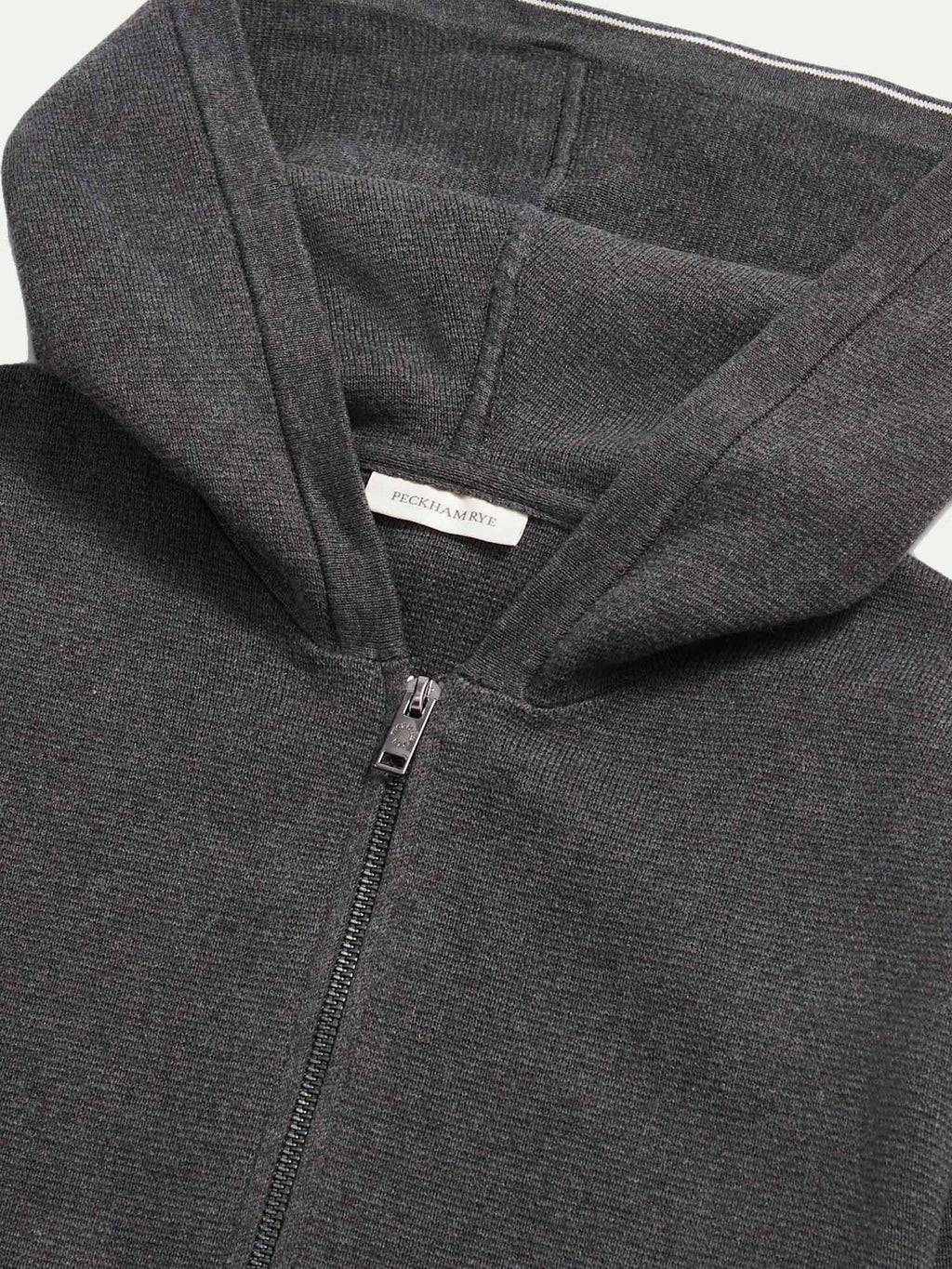Charcoal Grey Knit Zip Hoodie for Men - Casual Wear, Milano Style