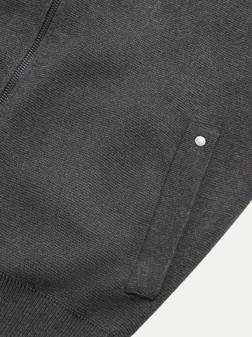 Charcoal Grey Knit Zip Hoodie for Men - Casual Wear, Milano Style