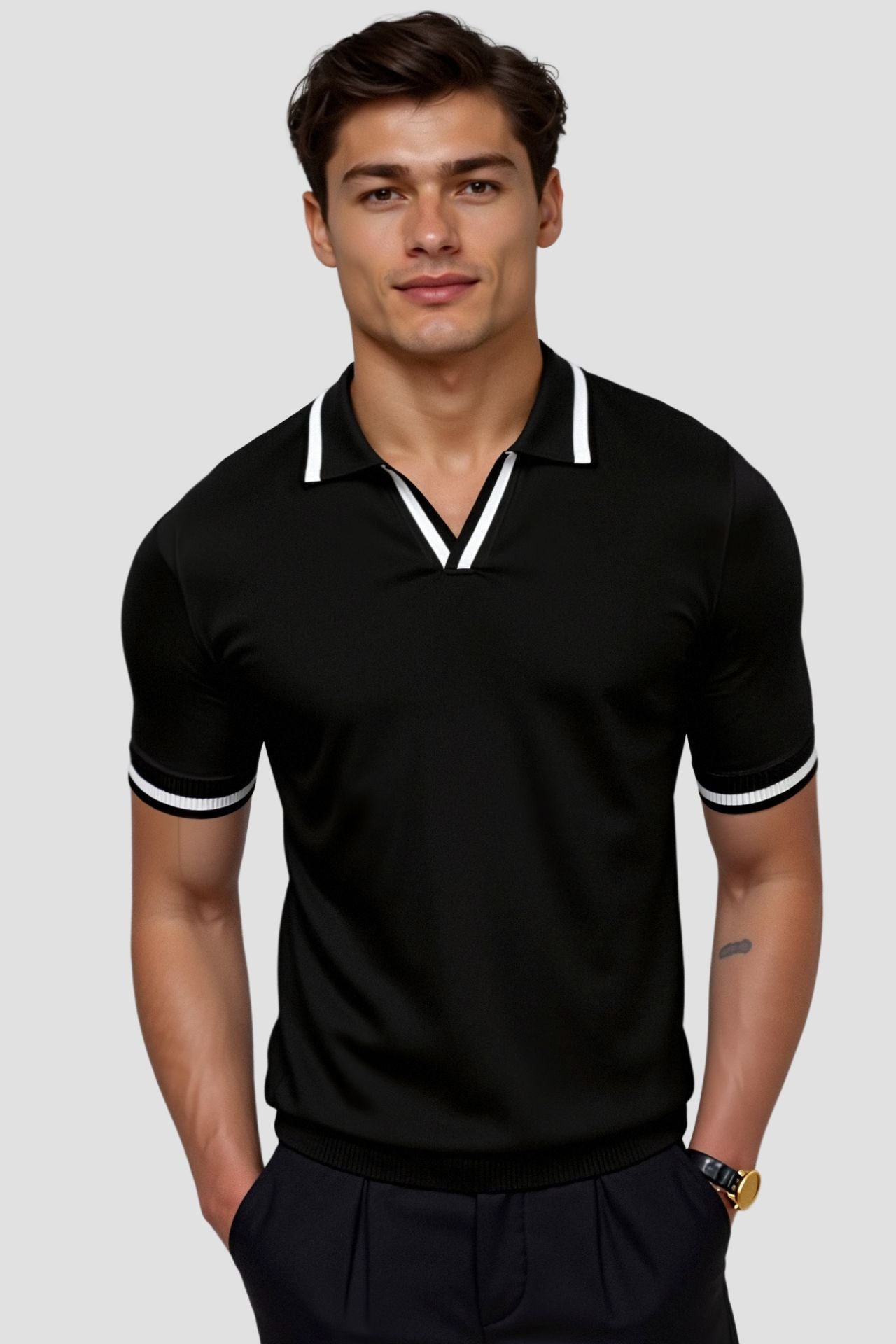 Contrast Slim Fit Polo Shirt - Soft Cotton Blend - Casual Wear - Available in Multiple Colors