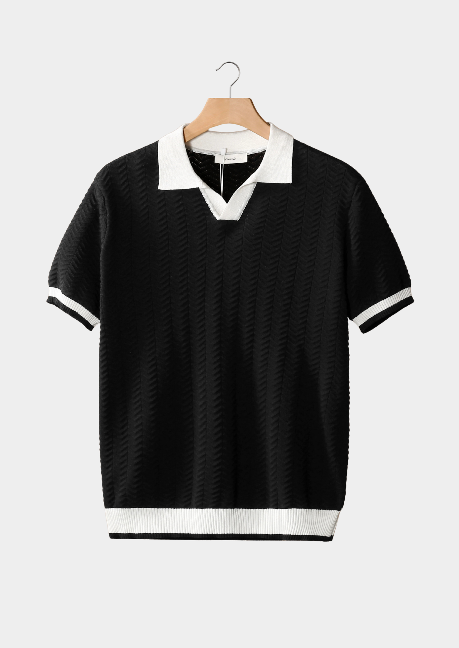 Contrast Textured Polo Shirt for Men - Casual Wear, Comfortable Fit