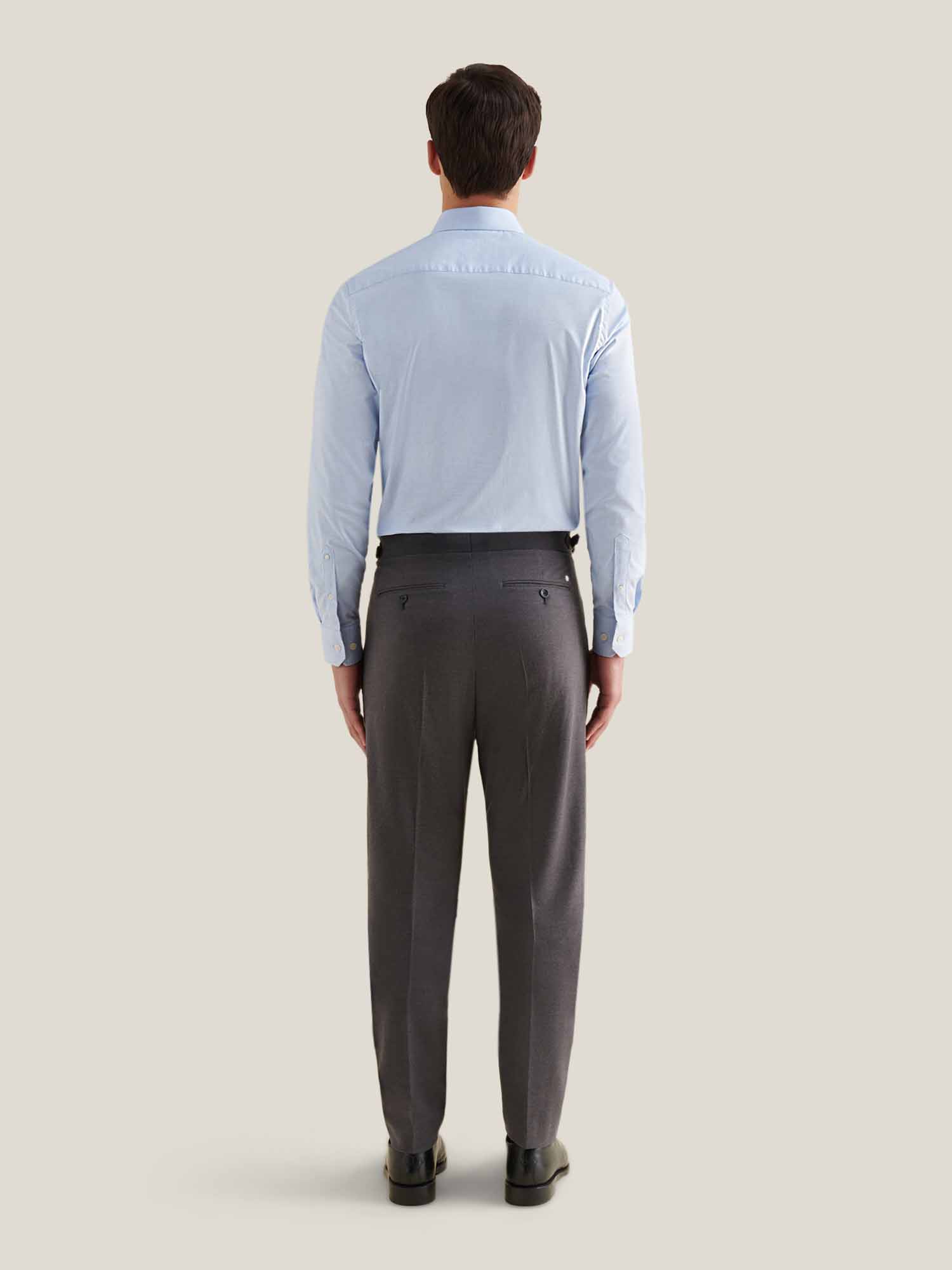 Cutaway Collar Shirt for Men in Blue Blizzard - Cotton Casual Wear