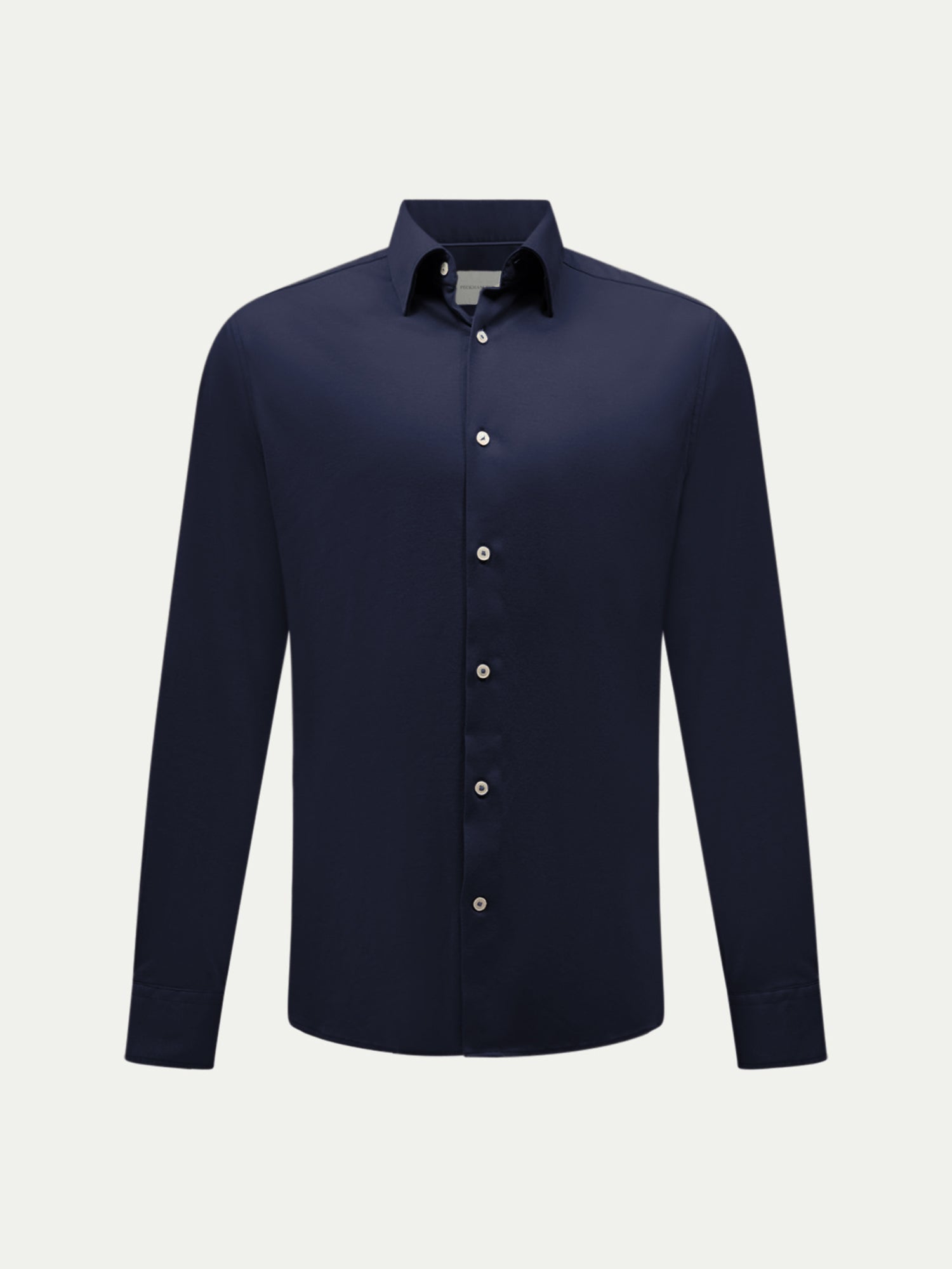 Dark Sapphire Navy Jersey Hidden-Button Shirt for Casual Wear