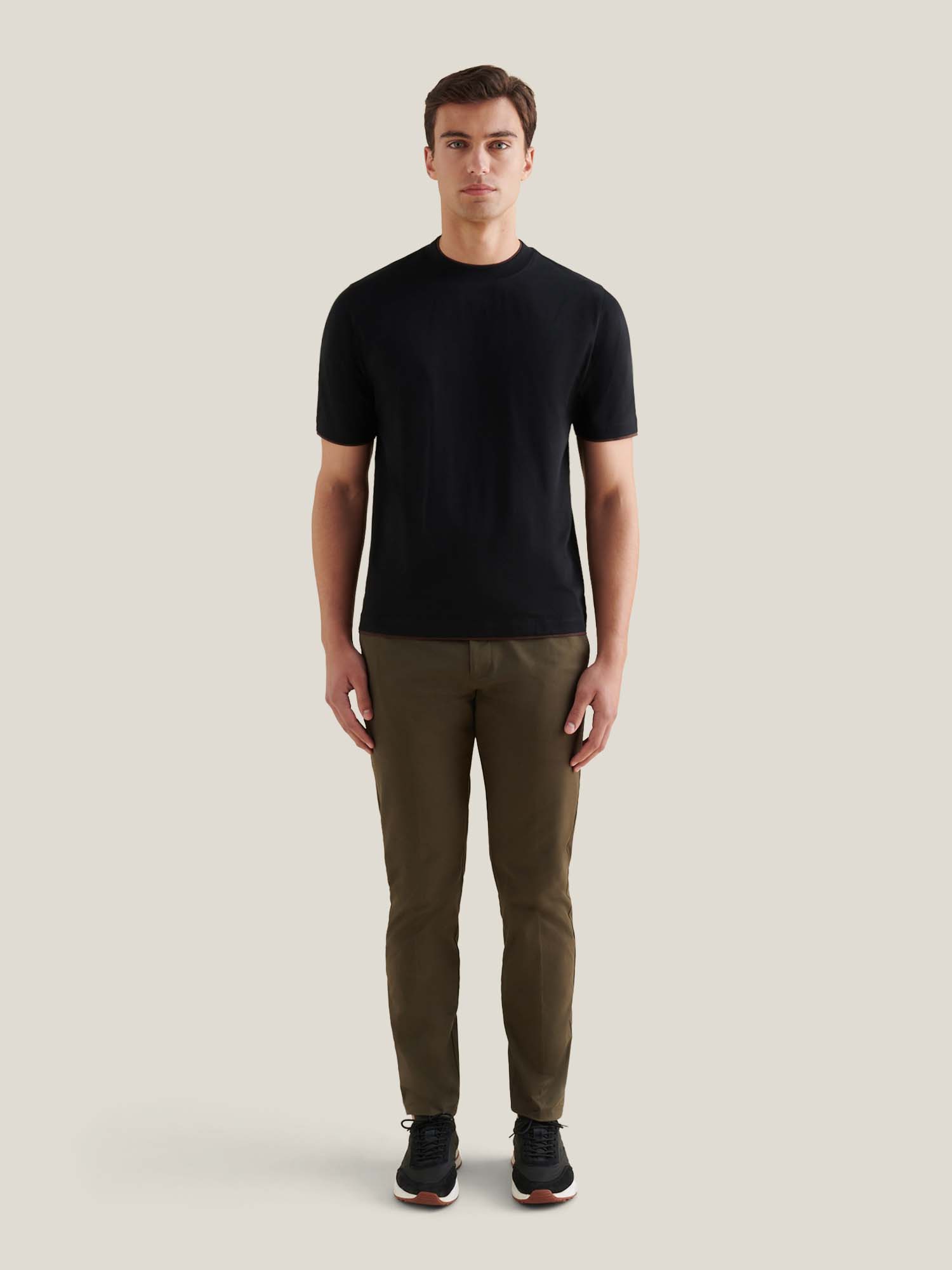Double Layer Black T-Shirt - Soft Cotton Blend - Casual Wear - Unisex