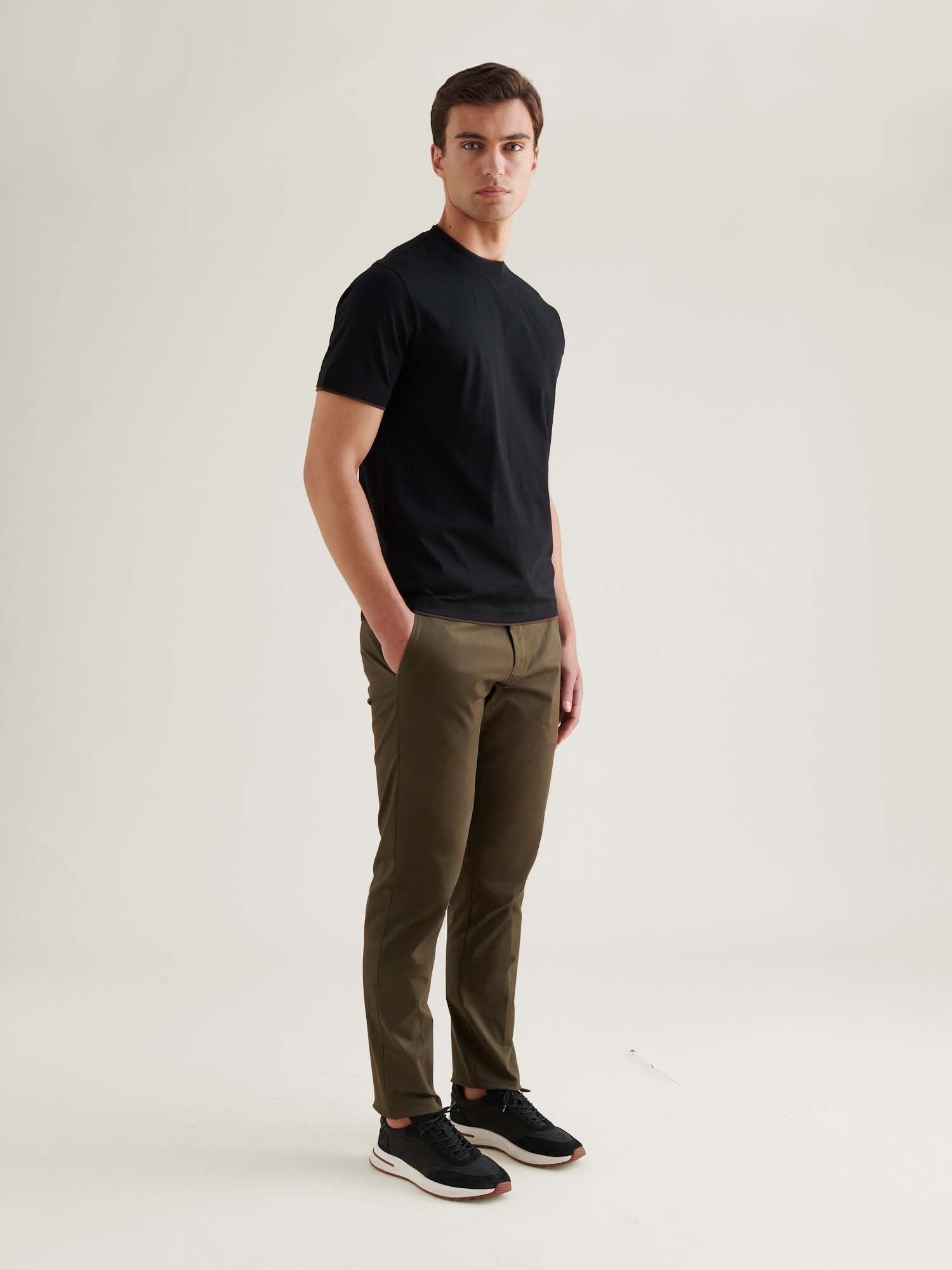 Double Layer Black T-Shirt - Soft Cotton Blend - Casual Wear - Unisex