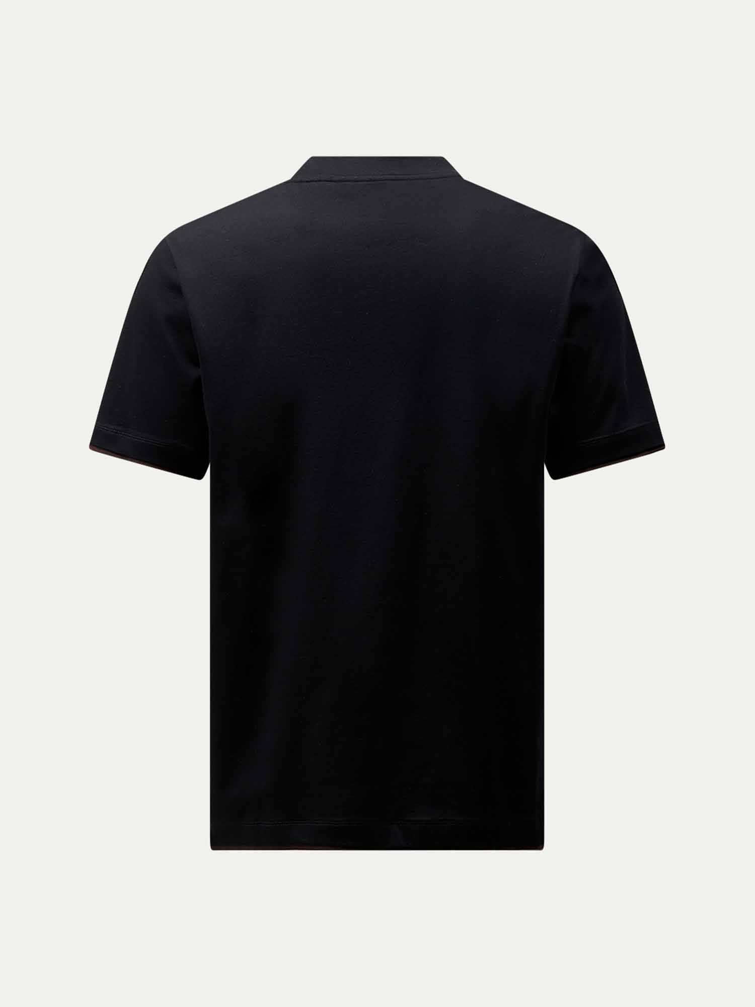 Double Layer Black T-Shirt - Soft Cotton Blend - Casual Wear - Unisex