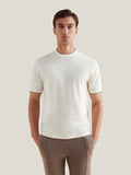 Double Layer T-Shirt in Egret - Soft Cotton Blend for Casual Wear