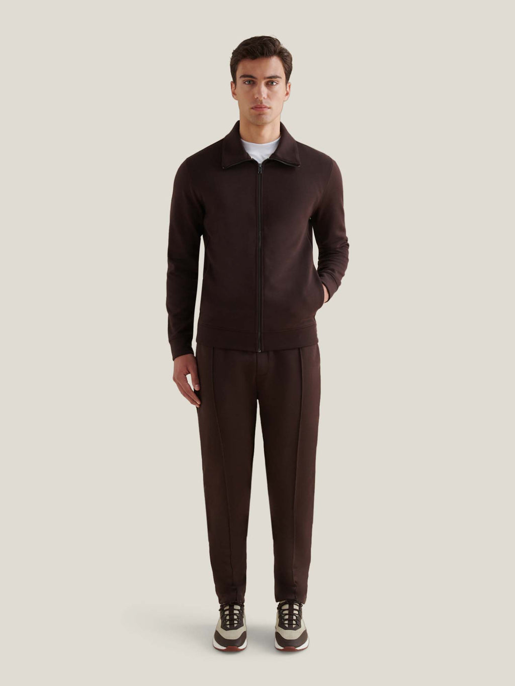 Java Jersey Interlock Zip Funnel Sweatshirt for Casual Wear