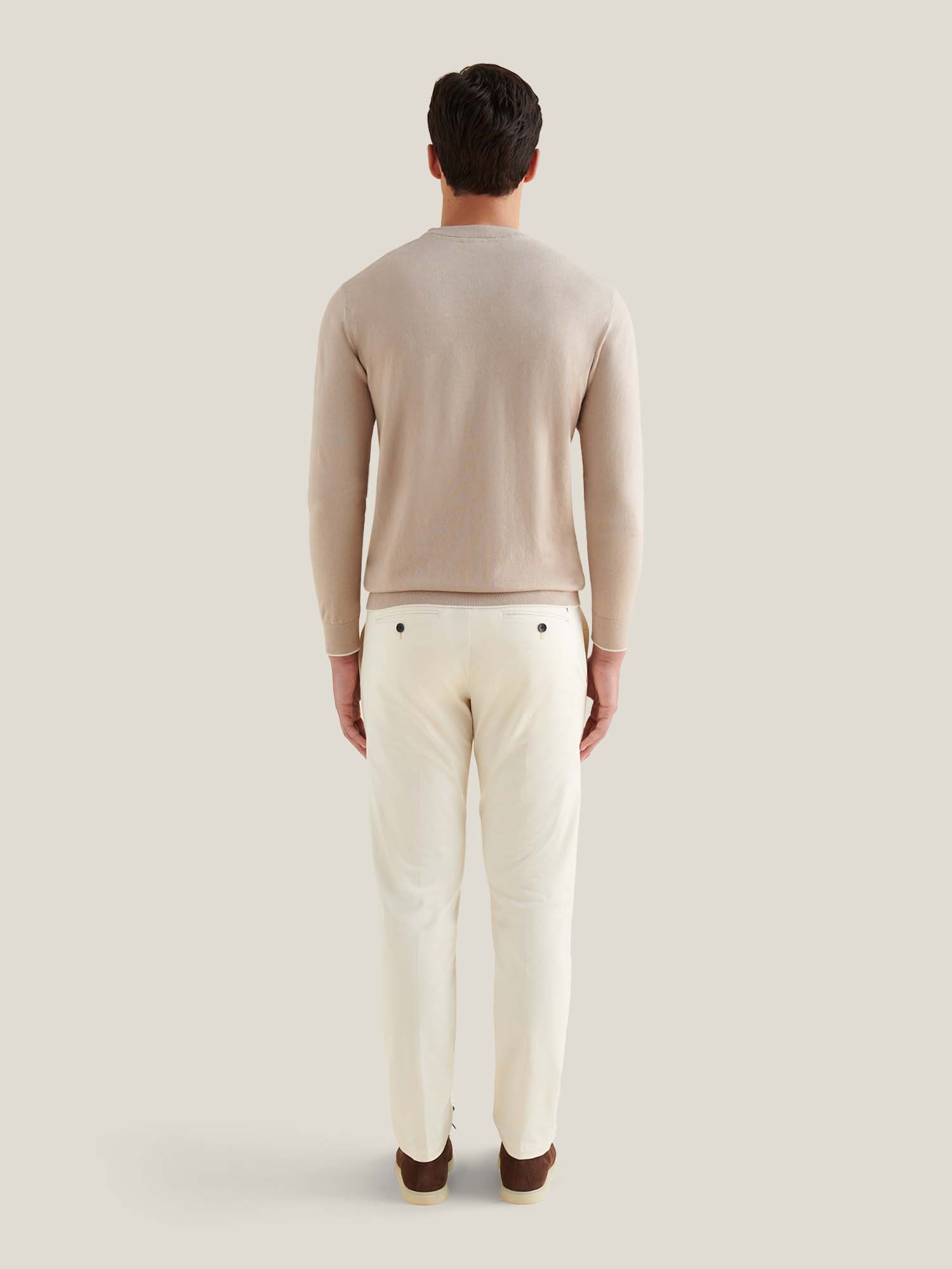 Jersey Knit Crew Sweater in Simply Taupe for Casual Wear