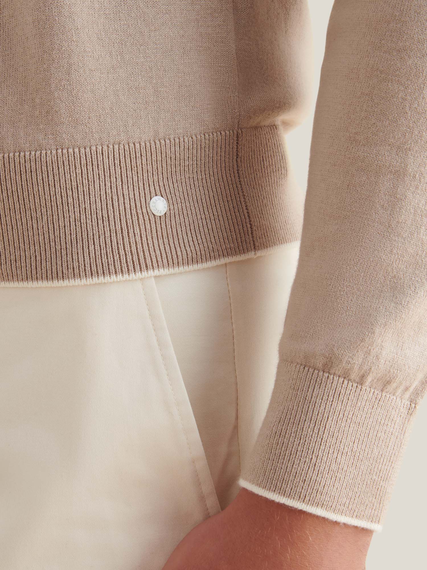 Jersey Knit Crew Sweater in Simply Taupe for Casual Wear