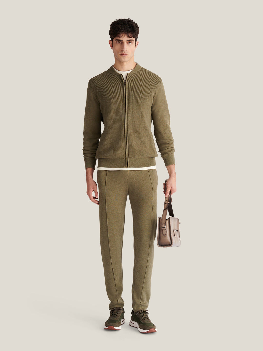 Knit Jogger Pants in Tea Leaf - Comfortable Casual Wear for Everyday Use