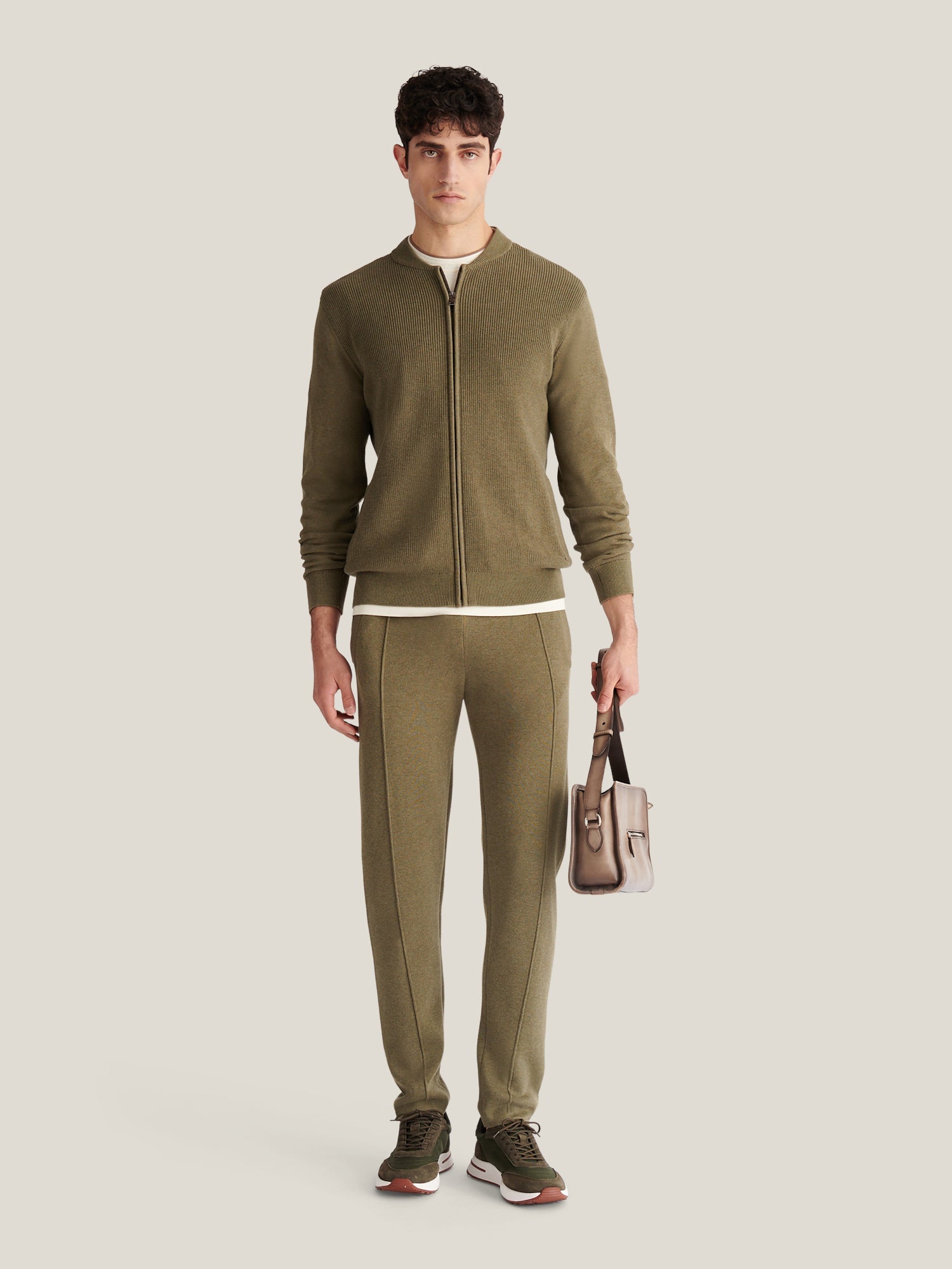 Knit Jogger Pants in Tea Leaf - Comfortable Casual Wear for Everyday Use