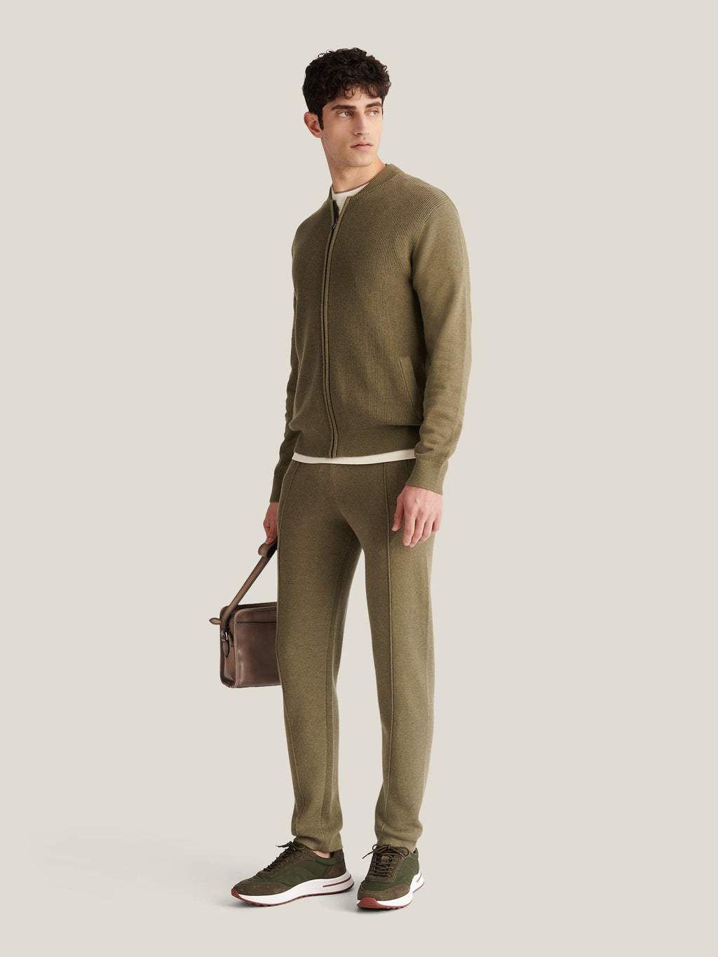 Knit Jogger Pants in Tea Leaf - Comfortable Casual Wear for Everyday Use