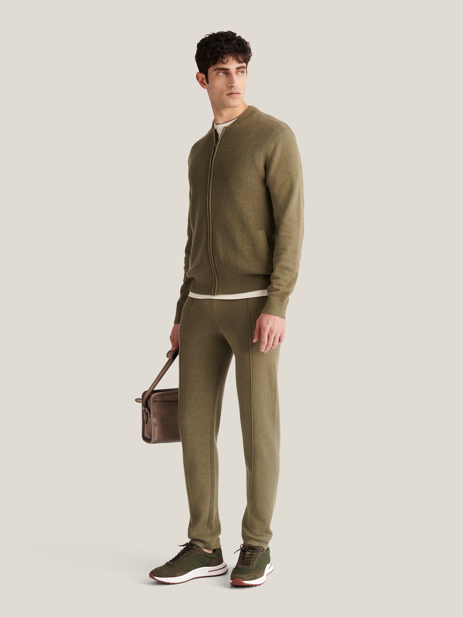Knit Jogger Pants in Tea Leaf - Comfortable Casual Wear for Everyday Use