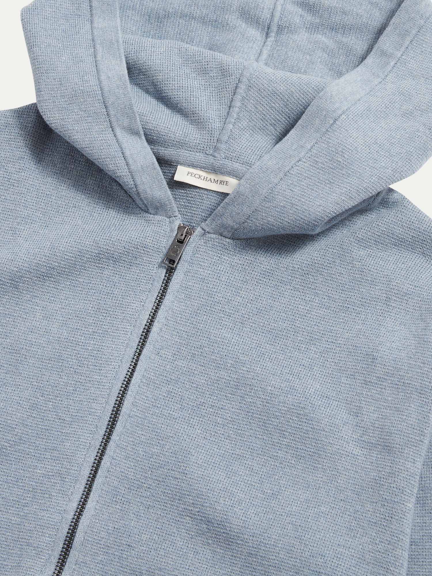 Knit Zip Hoodie Blue Blizzard - Comfortable Casual Wear for Everyday Use