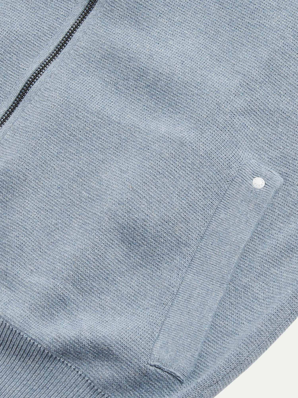 Knit Zip Hoodie Blue Blizzard - Comfortable Casual Wear for Everyday Use