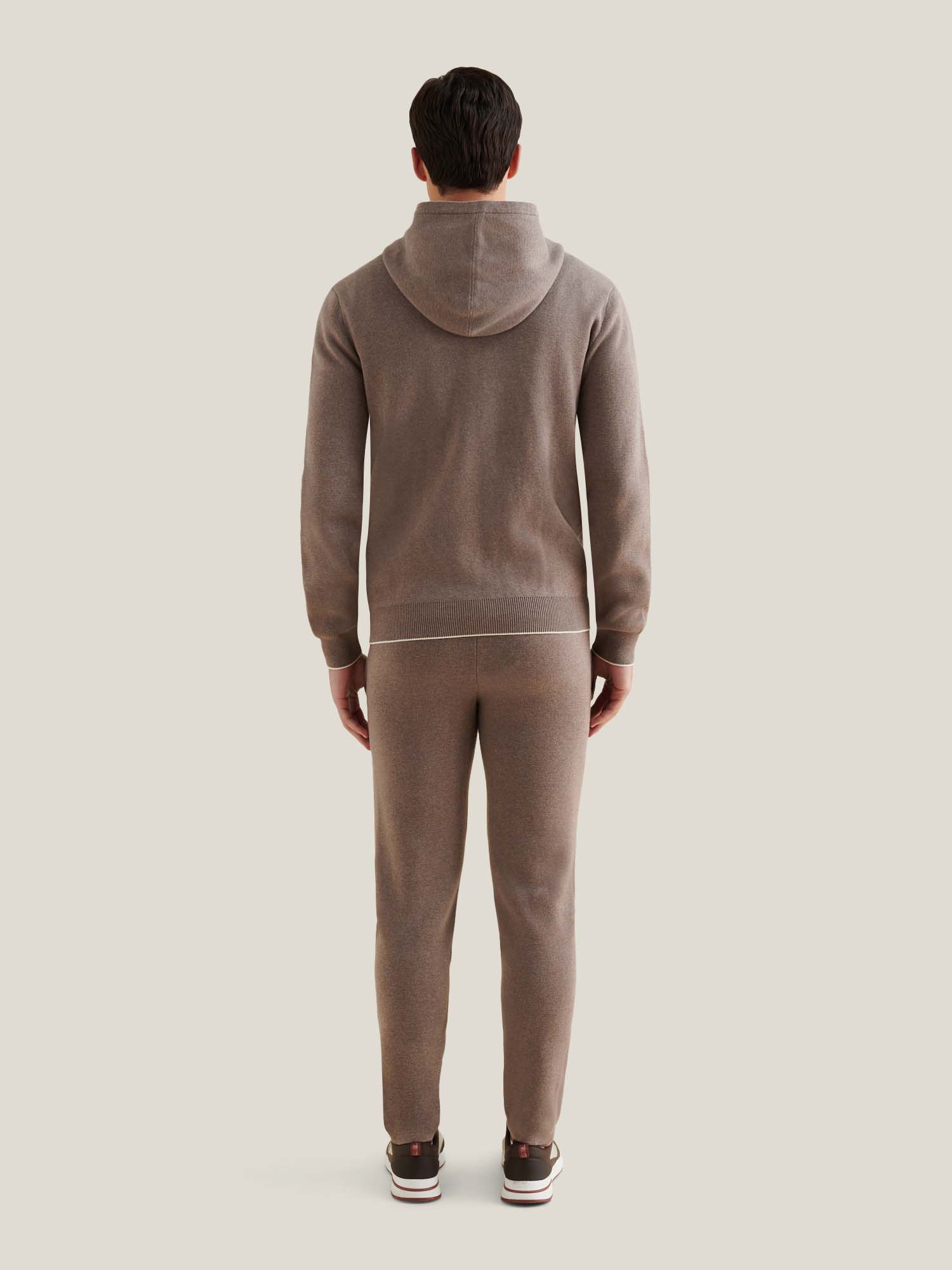 Knit Zip Hoodie in Iron - Comfortable Casual Wear for Men
