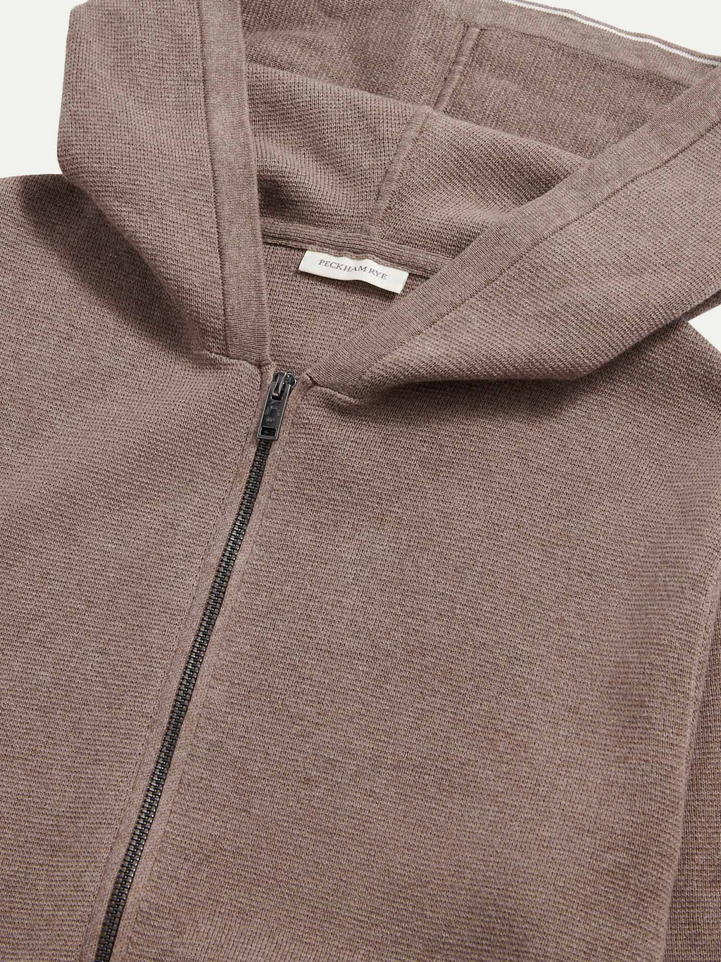 Knit Zip Hoodie in Iron - Comfortable Casual Wear for Men