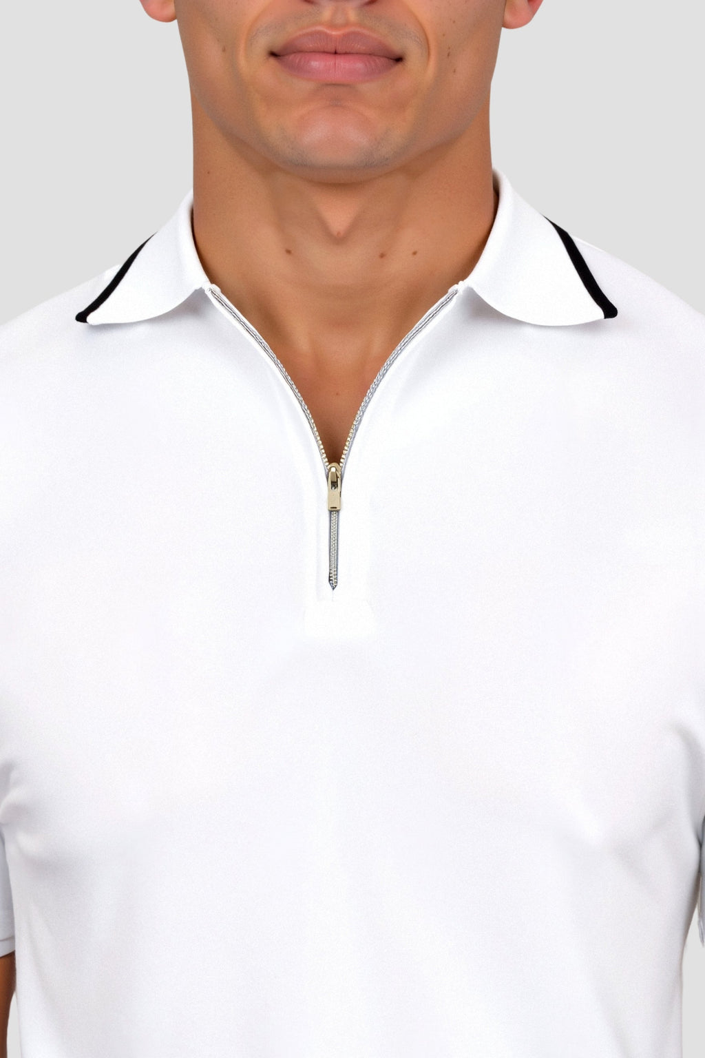 Knitted Quarter Zip Golf Polo Shirt for Men - Comfortable Performance Wear