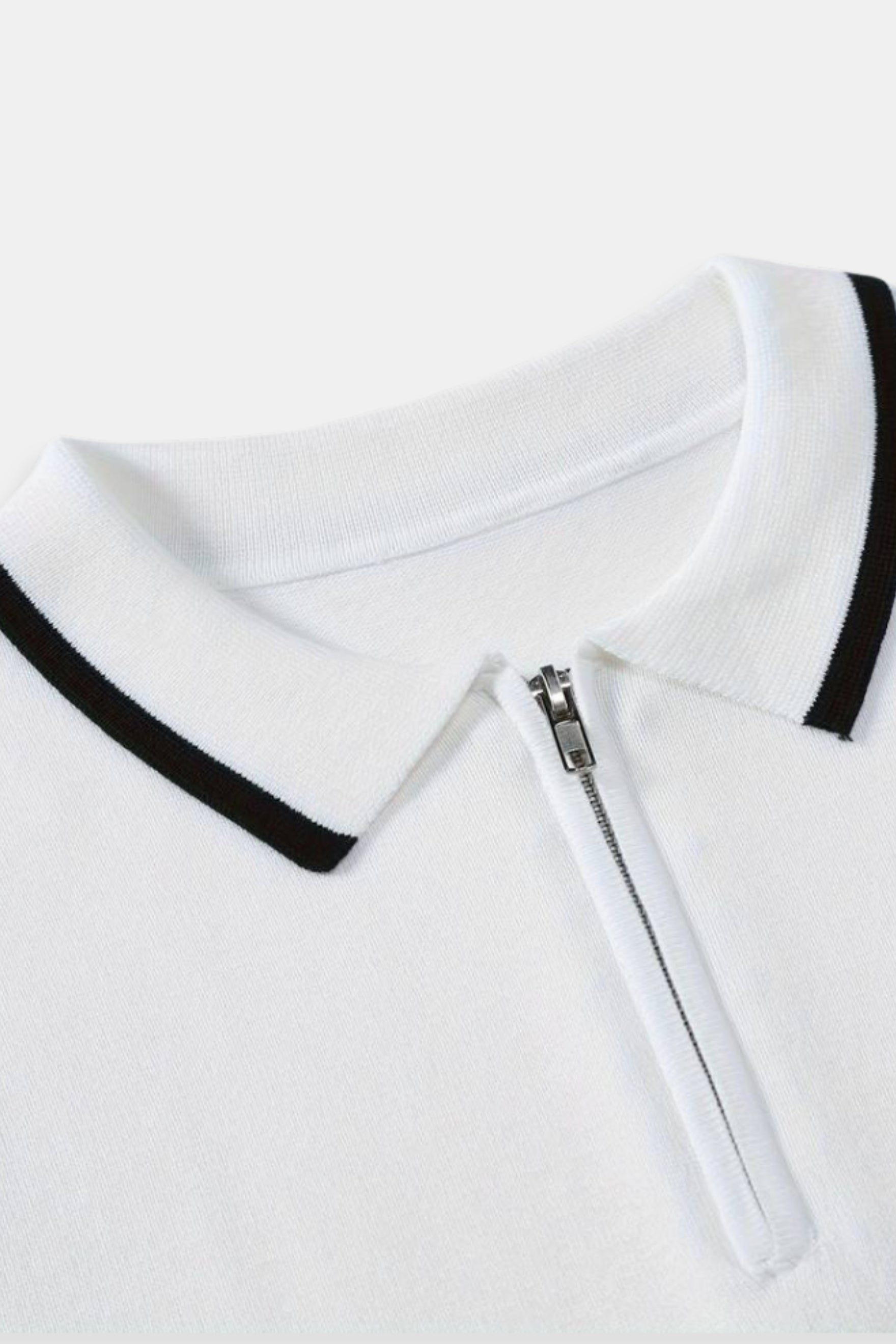 Knitted Quarter Zip Golf Polo Shirt for Men - Comfortable Performance Wear