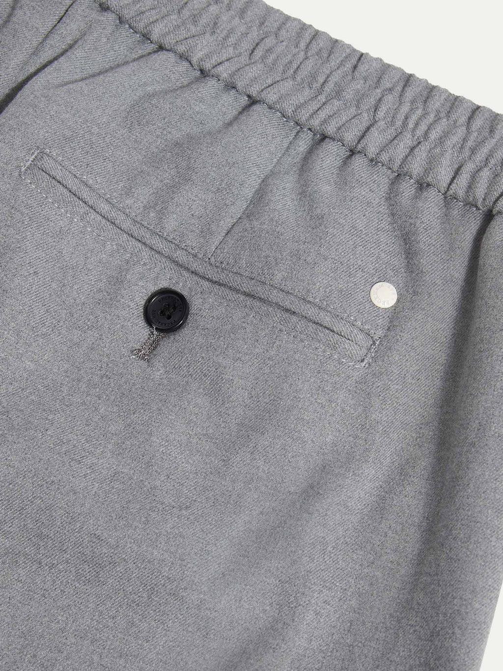 Light Grey Marl Flannel Drawstring Trousers for Casual Wear