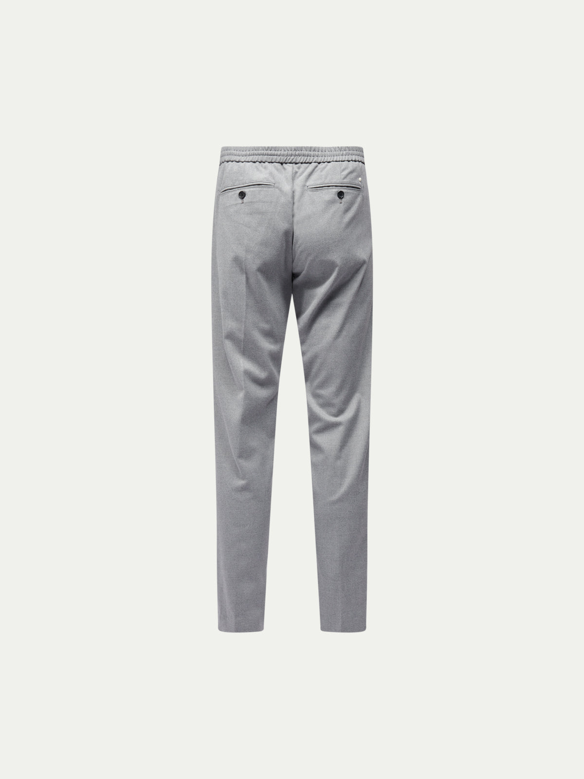 Light Grey Marl Flannel Drawstring Trousers for Casual Wear