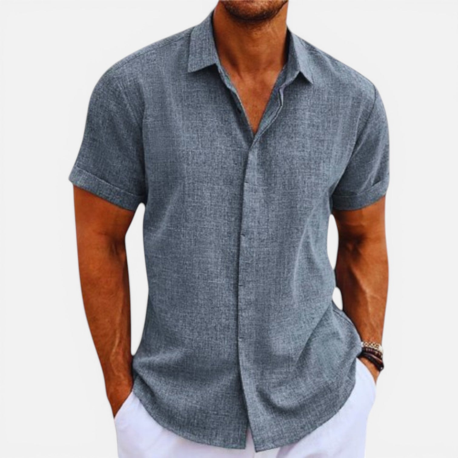 Lightweight Breathable Short Sleeve Summer Shirt for Men