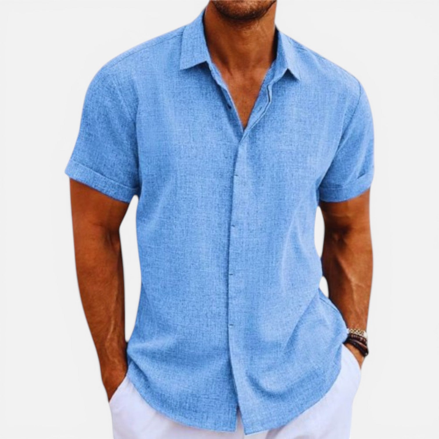 Lightweight Breathable Short Sleeve Summer Shirt for Men
