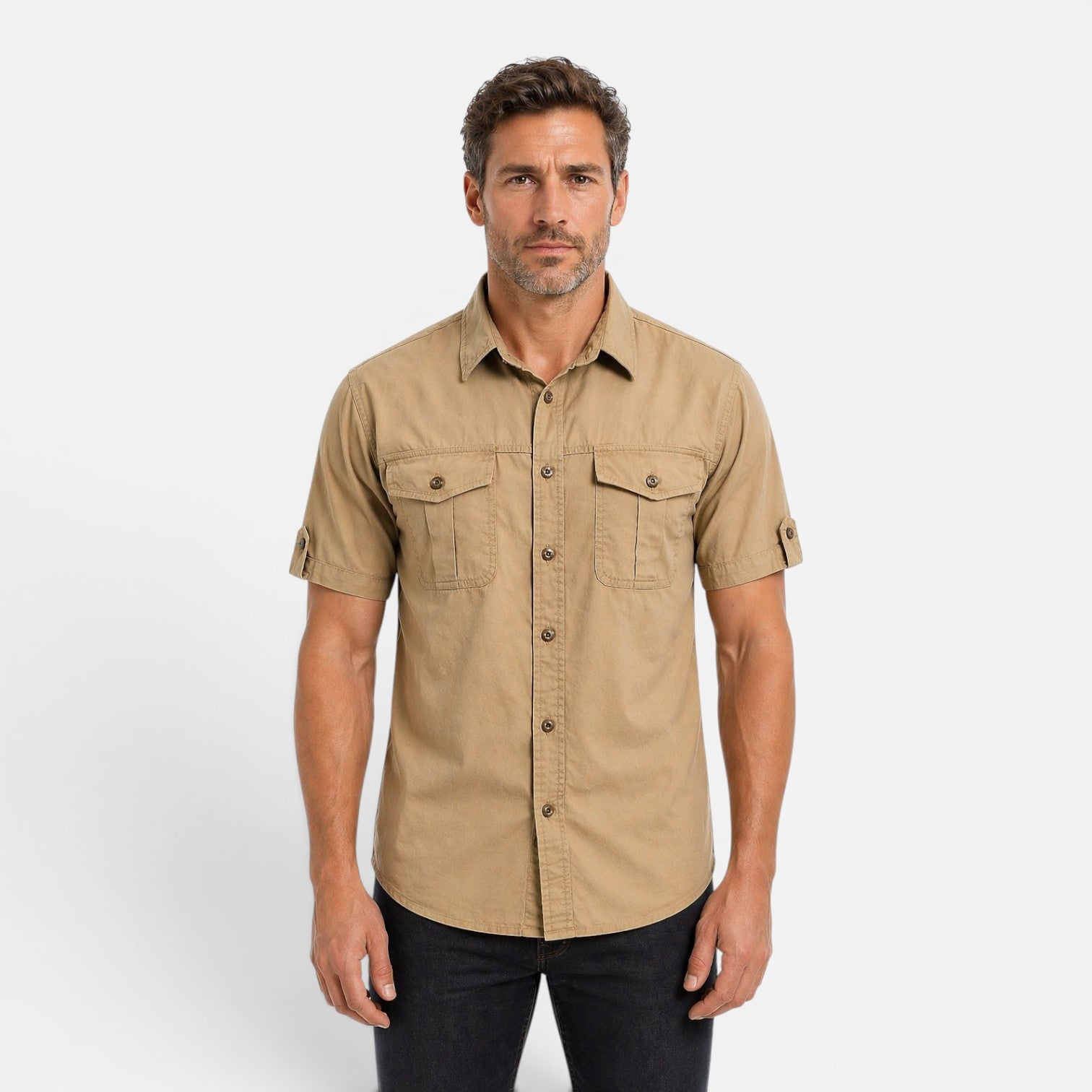 Lightweight Men's Short Sleeve Safari Shirt - Summer Outdoor Wear