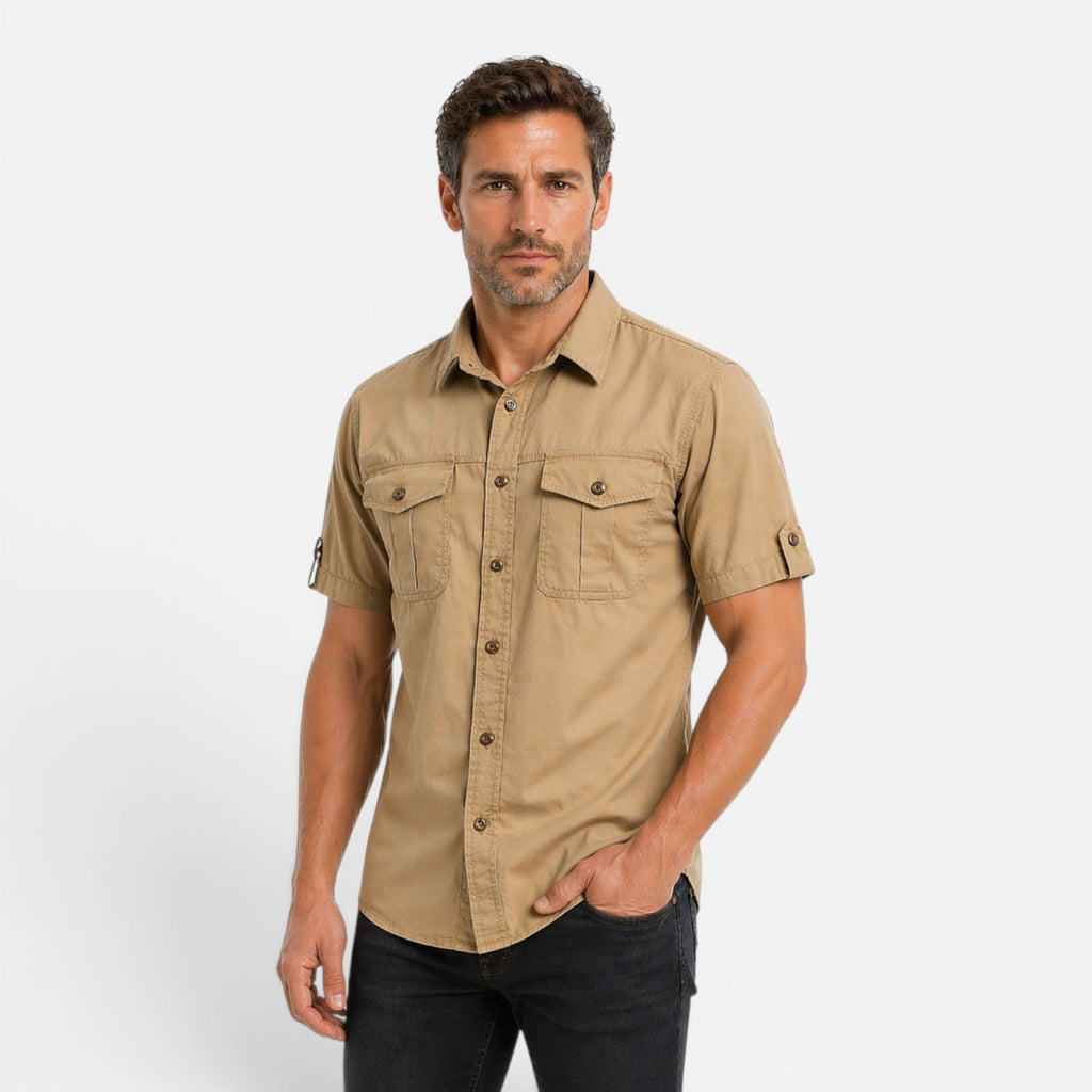 Lightweight Men's Short Sleeve Safari Shirt - Summer Outdoor Wear