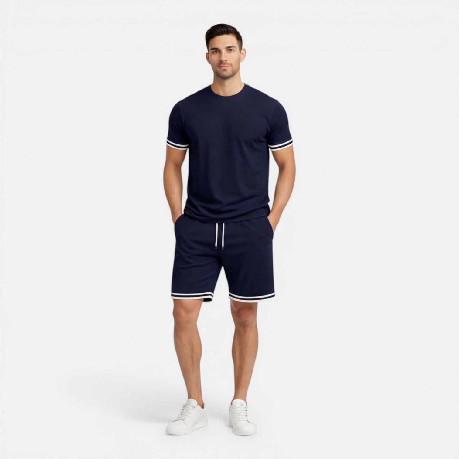 Men's Breathable Casual Shorts Set for Summer Comfort and Style