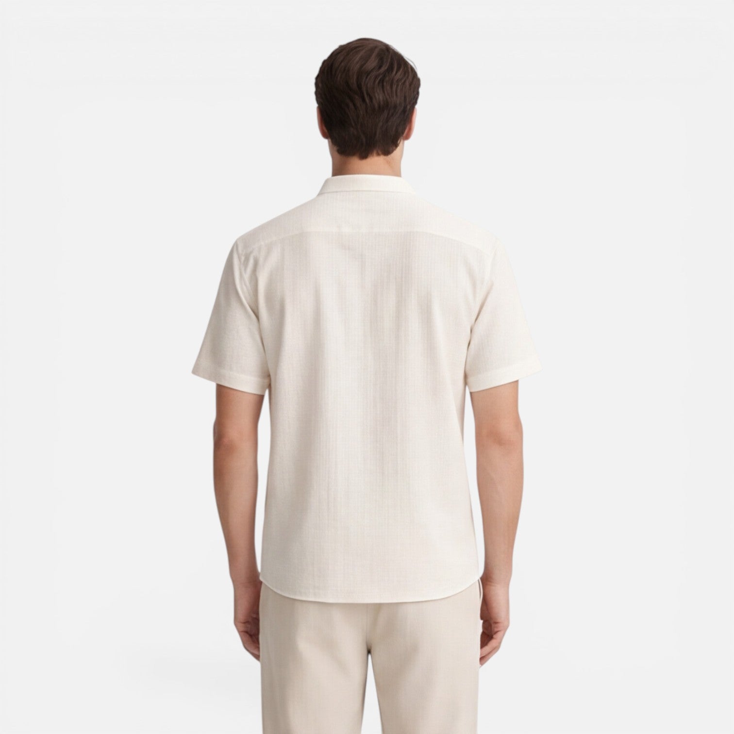 Men's Casual Short Sleeve Shirt and Pants Set - Lightweight Cotton Outfit