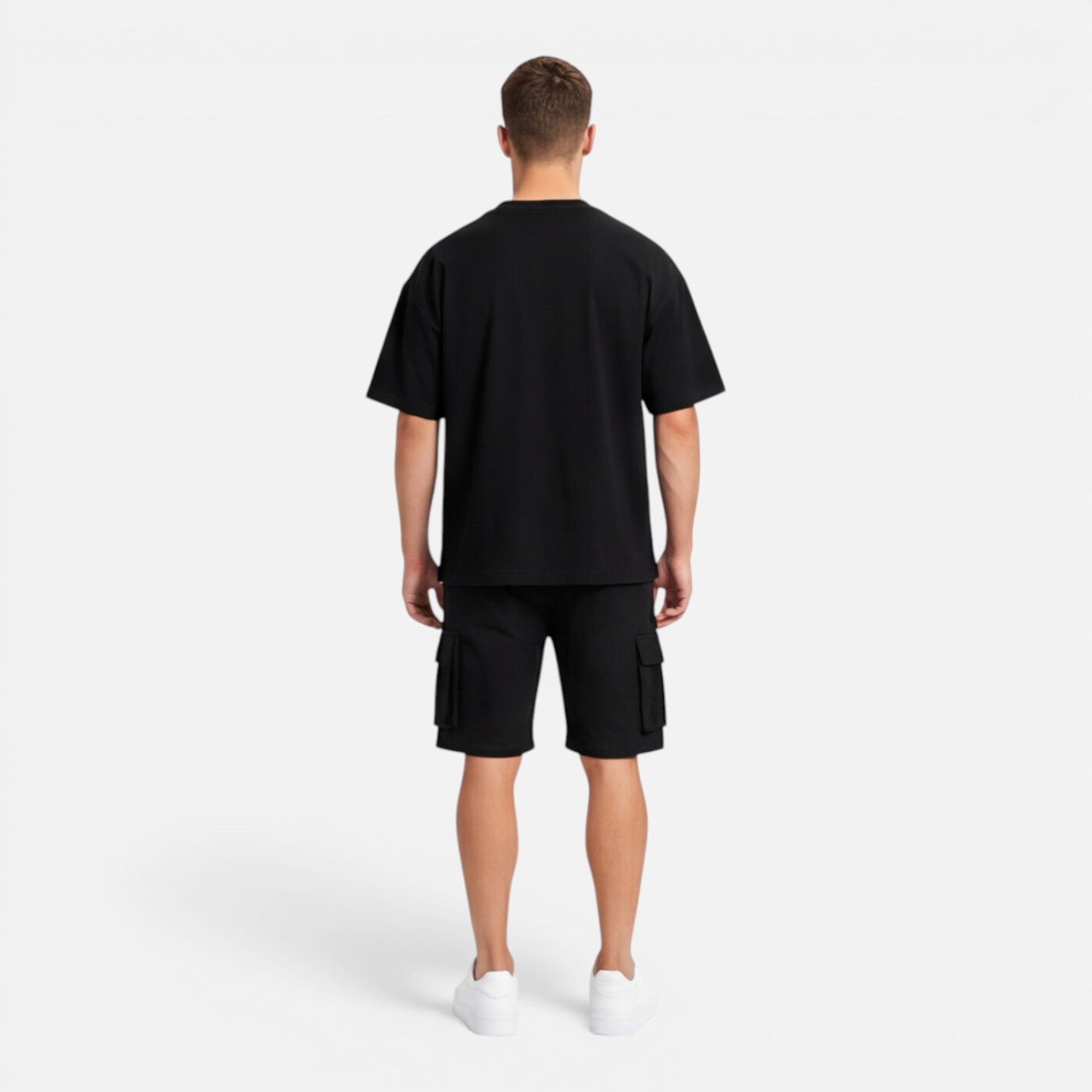 Men’s Casual Summer T-Shirt and Cargo Shorts Set - Comfortable Cotton Outfit