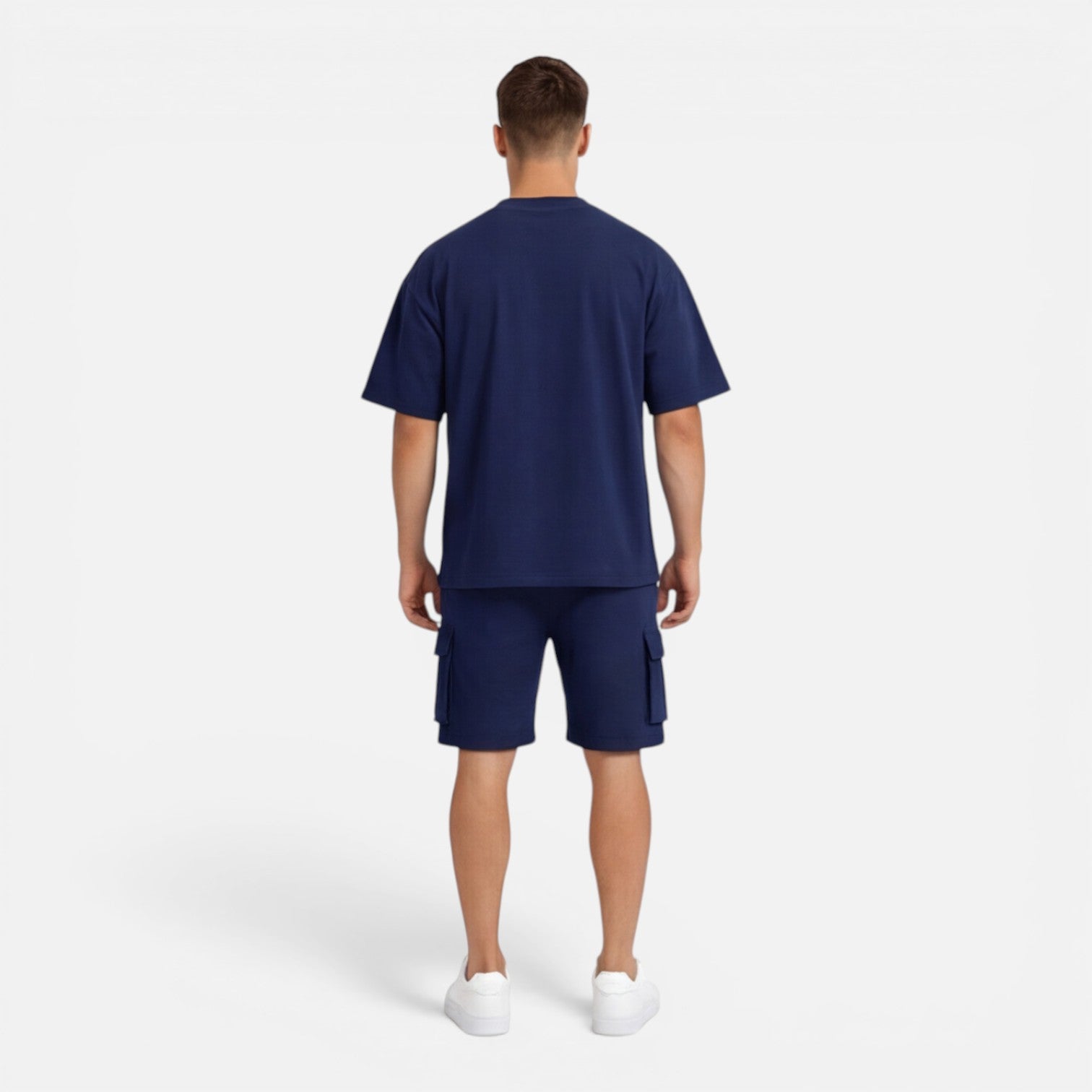 Men’s Casual Summer T-Shirt and Cargo Shorts Set - Comfortable Cotton Outfit