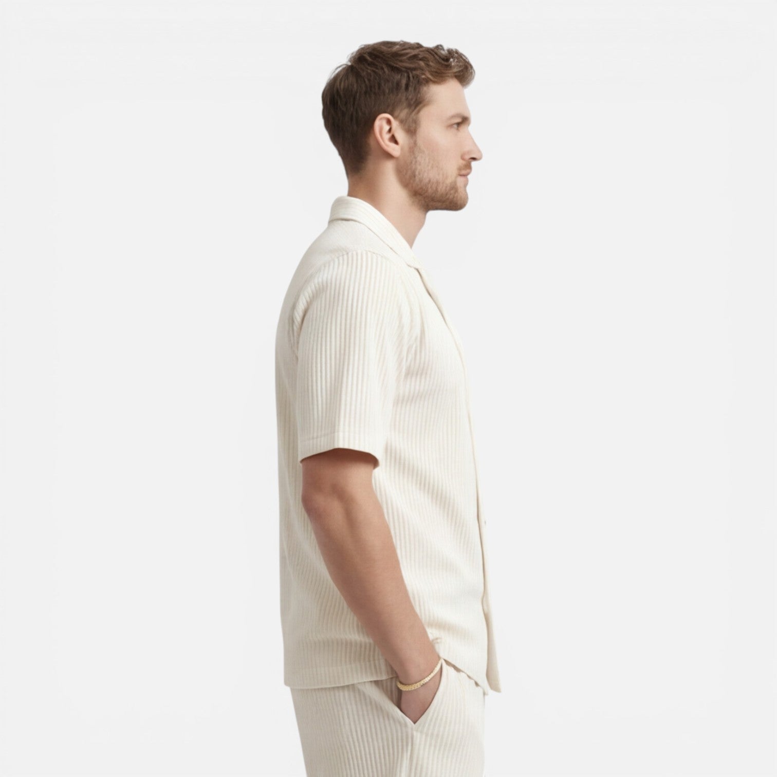 Men's Corduroy Shirt and Shorts Set | Casual Summer Outfit for Everyday Wear