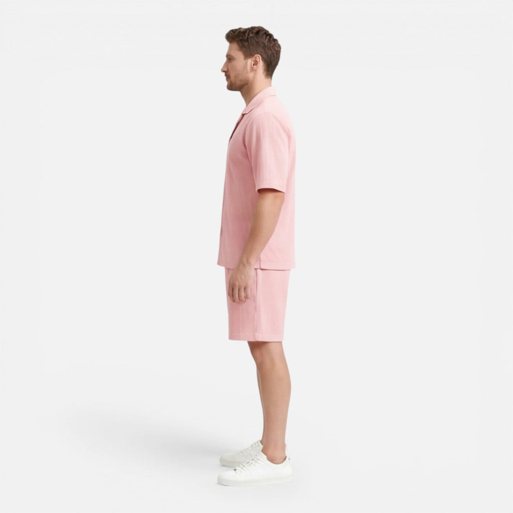 Men's Corduroy Shirt and Shorts Set | Casual Summer Outfit for Everyday Wear