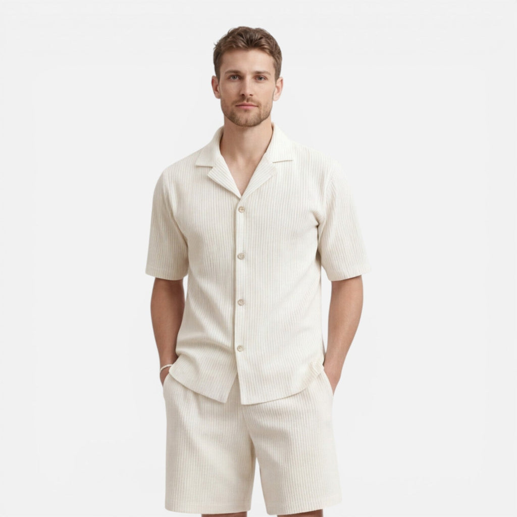 Men's Corduroy Shirt and Shorts Set | Casual Summer Outfit for Everyday Wear