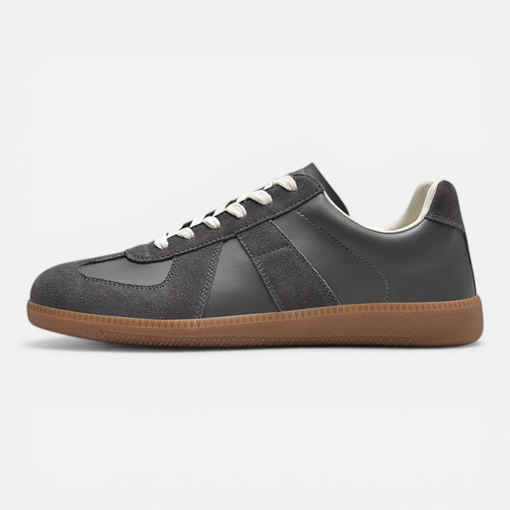 Men's Leather Lace-Up Low-Top Sneakers for Casual Wear