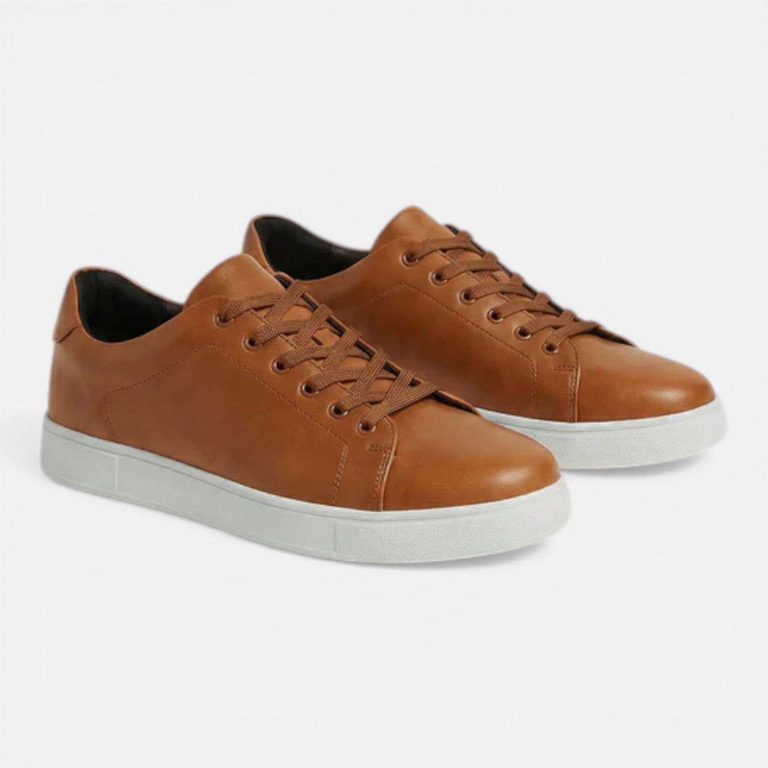 Men's Leather Low Top Sneakers | Classic Comfort Casual Shoes